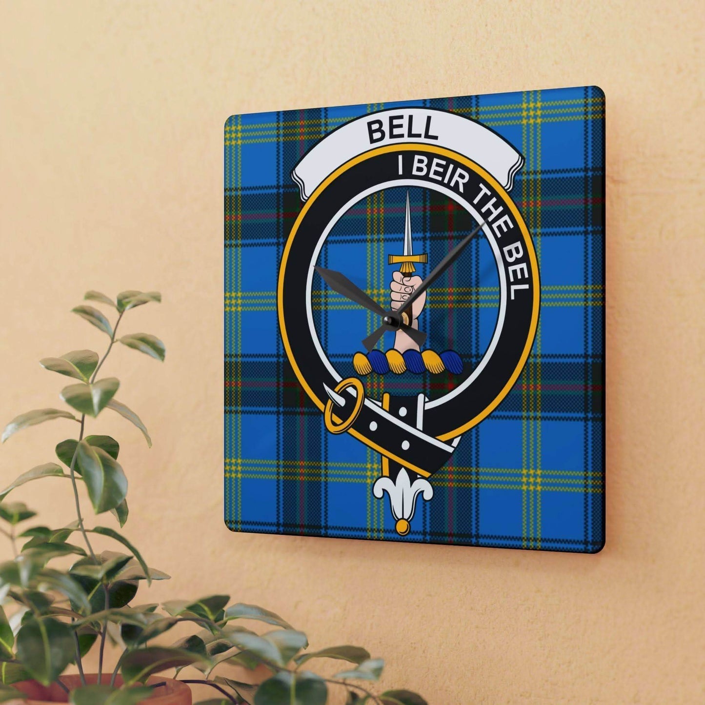 Personalized Scottish Clan Acrylic Clock - Celtic Ancestry Gifts