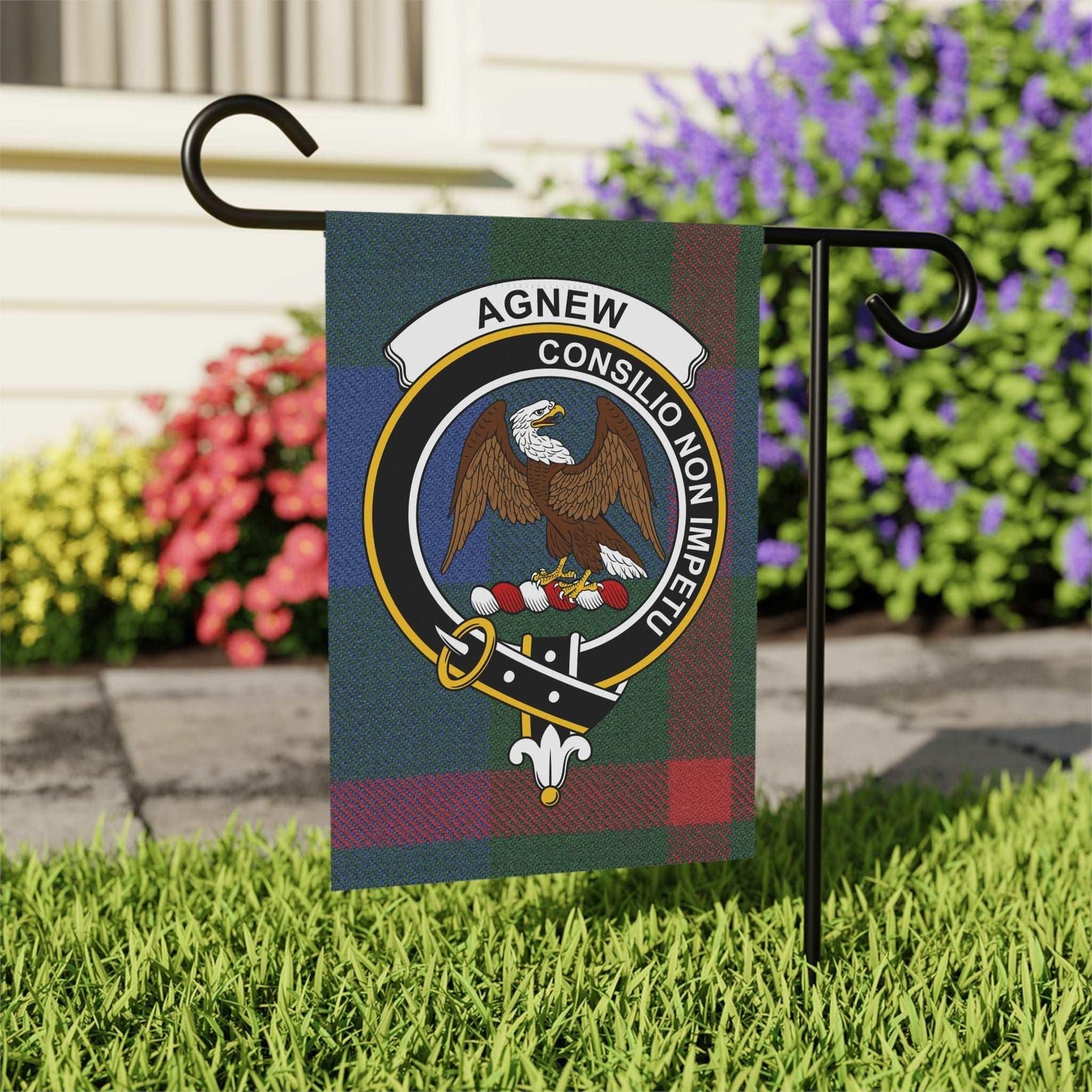 Agnew Clan Scottish Tartan Garden Flag - Celtic Ancestry Gifts