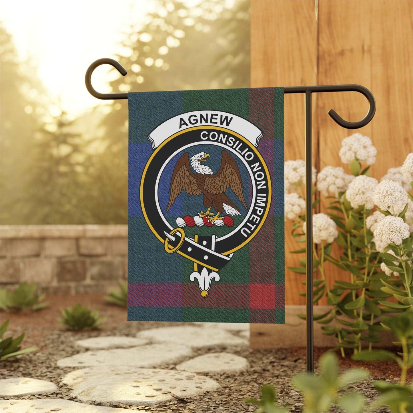 Agnew Clan Scottish Tartan Garden Flag - Celtic Ancestry Gifts