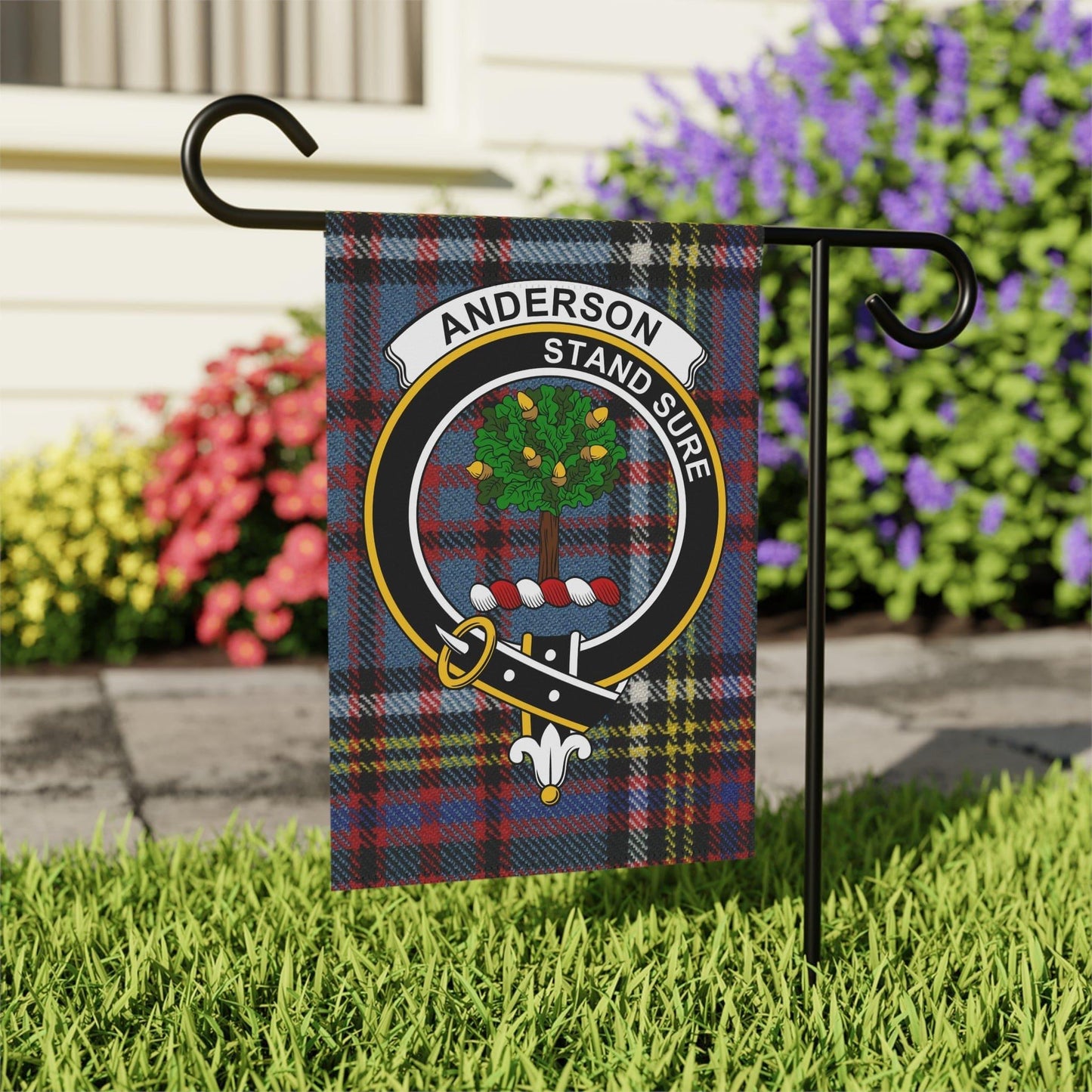 Anderson Clan Scottish Tartan Crest Garden Flag - Celtic Ancestry Gifts