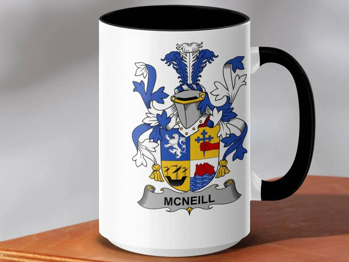 McNeill Family Crest Mug, Heraldry Coffee Cup, Ancestral Name Gift - Celtic Ancestry Gifts