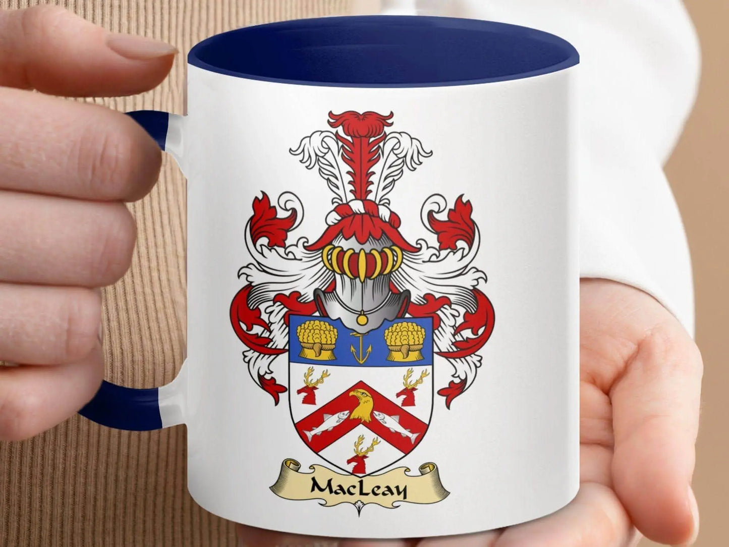 Detailed MacLeay Family Crest Coat of Arms Mug - Celtic Ancestry Gifts