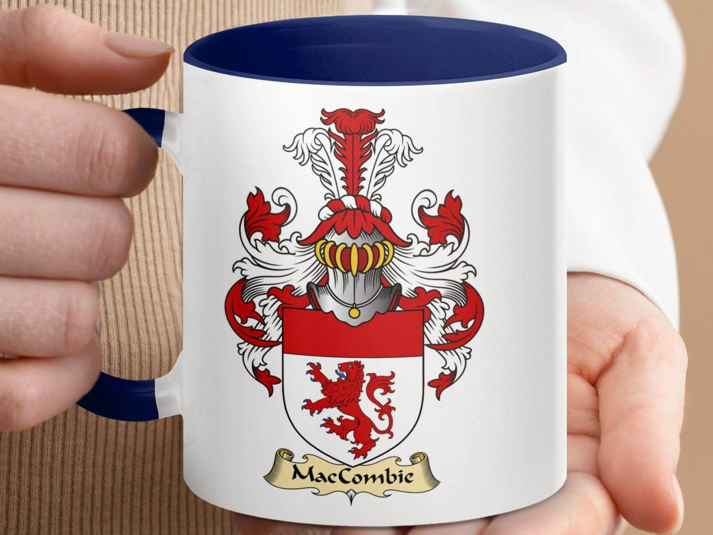 MacCombie Family Crest Heraldic Coat of Arms Mug - Celtic Ancestry Gifts
