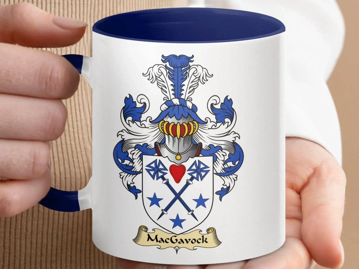 MacGavock Family Coat of Arms Heraldic Emblem Mug - Celtic Ancestry Gifts