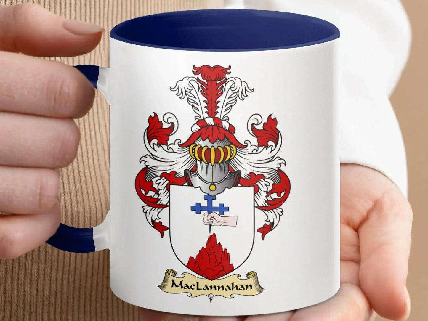 MacLannahan Family Coat of Arms Crest Design Mug - Celtic Ancestry Gifts