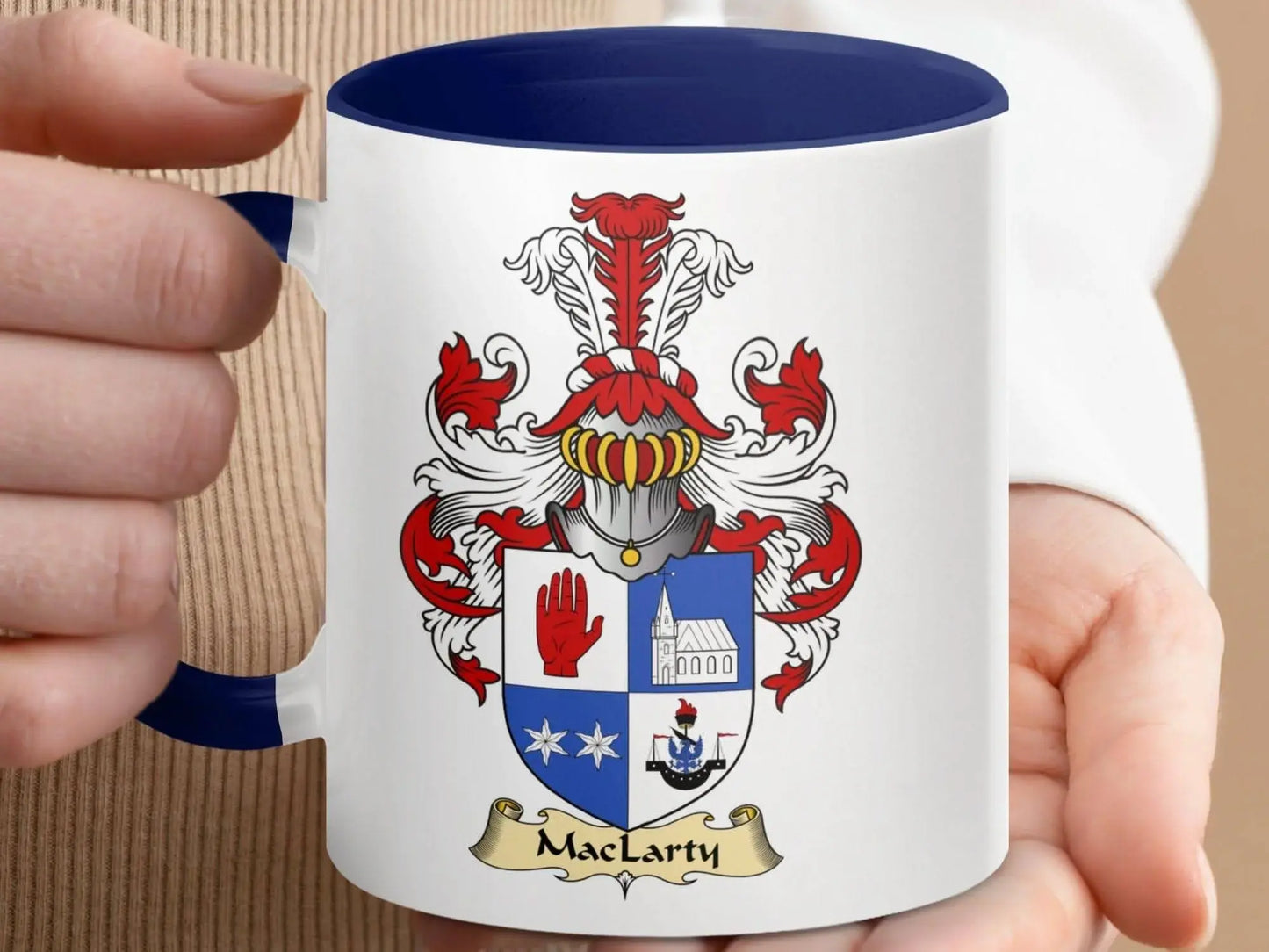 MacLarty Family Crest Heraldic Art Coffee Mug - Celtic Ancestry Gifts