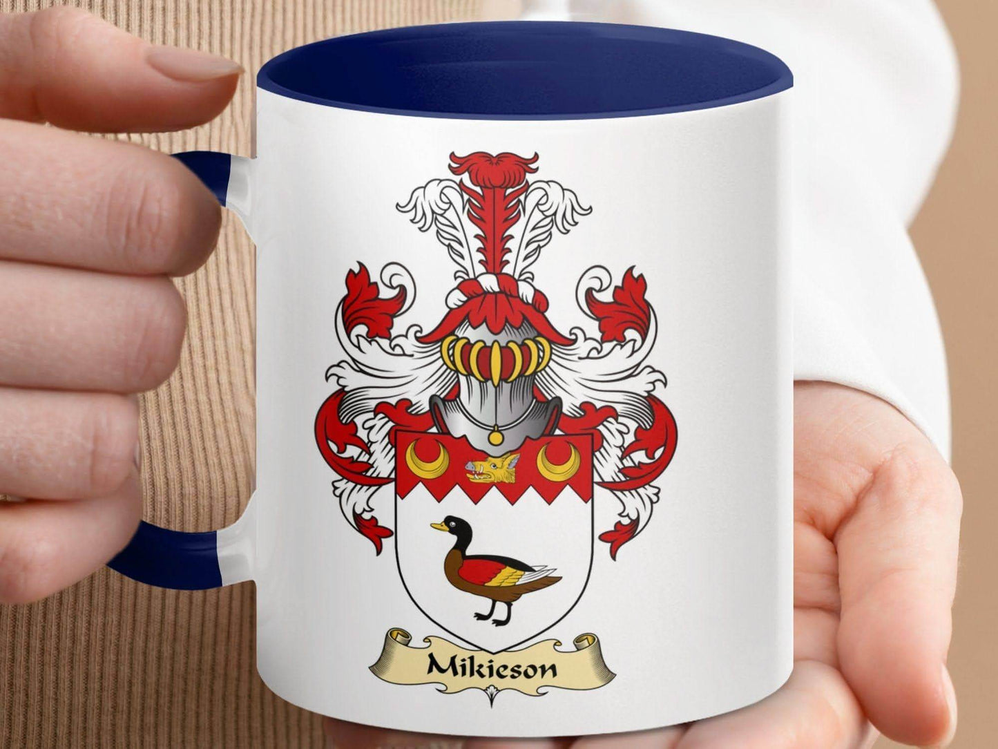 Mikieson Coat of Arms Clan Family Crest Accent Mug - Celtic Ancestry Gifts