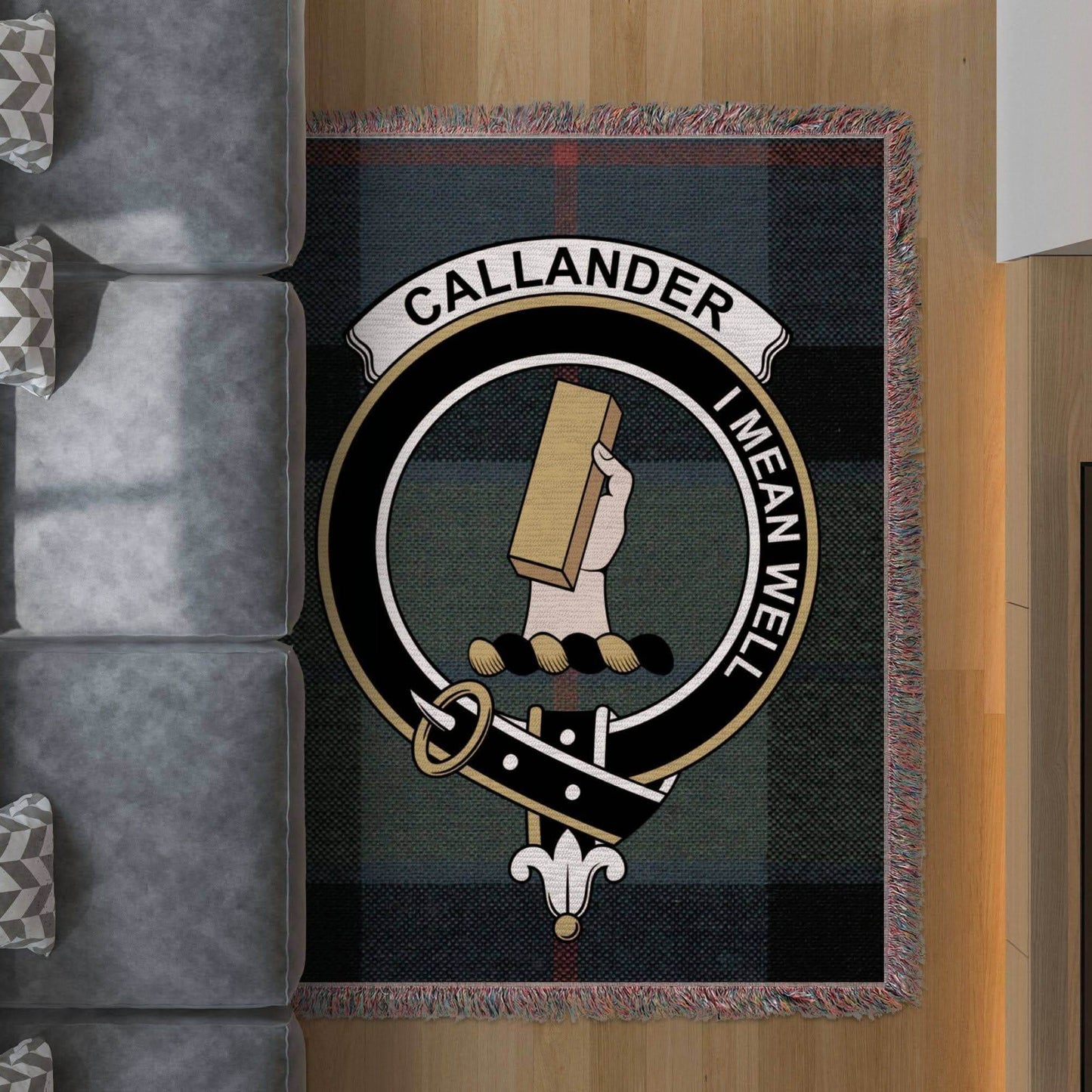 Callander Clan Crest Tartan Scottish Woven Blanket - Celtic Ancestry Gifts
