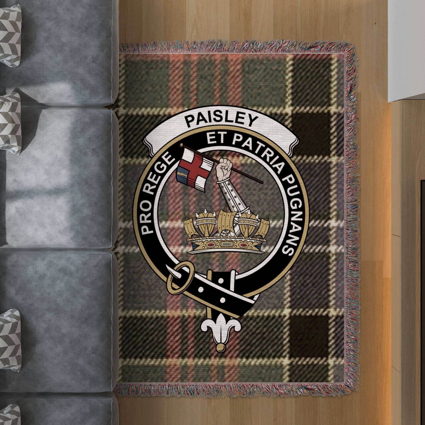 Paisley Clan Crest Tartan Scottish Woven Blanket - Celtic Ancestry Gifts