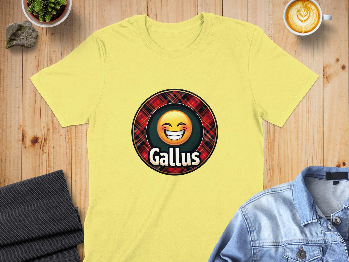 Funny Scottish Emoji Gallus Saying T-Shirts - Celtic Ancestry Gifts