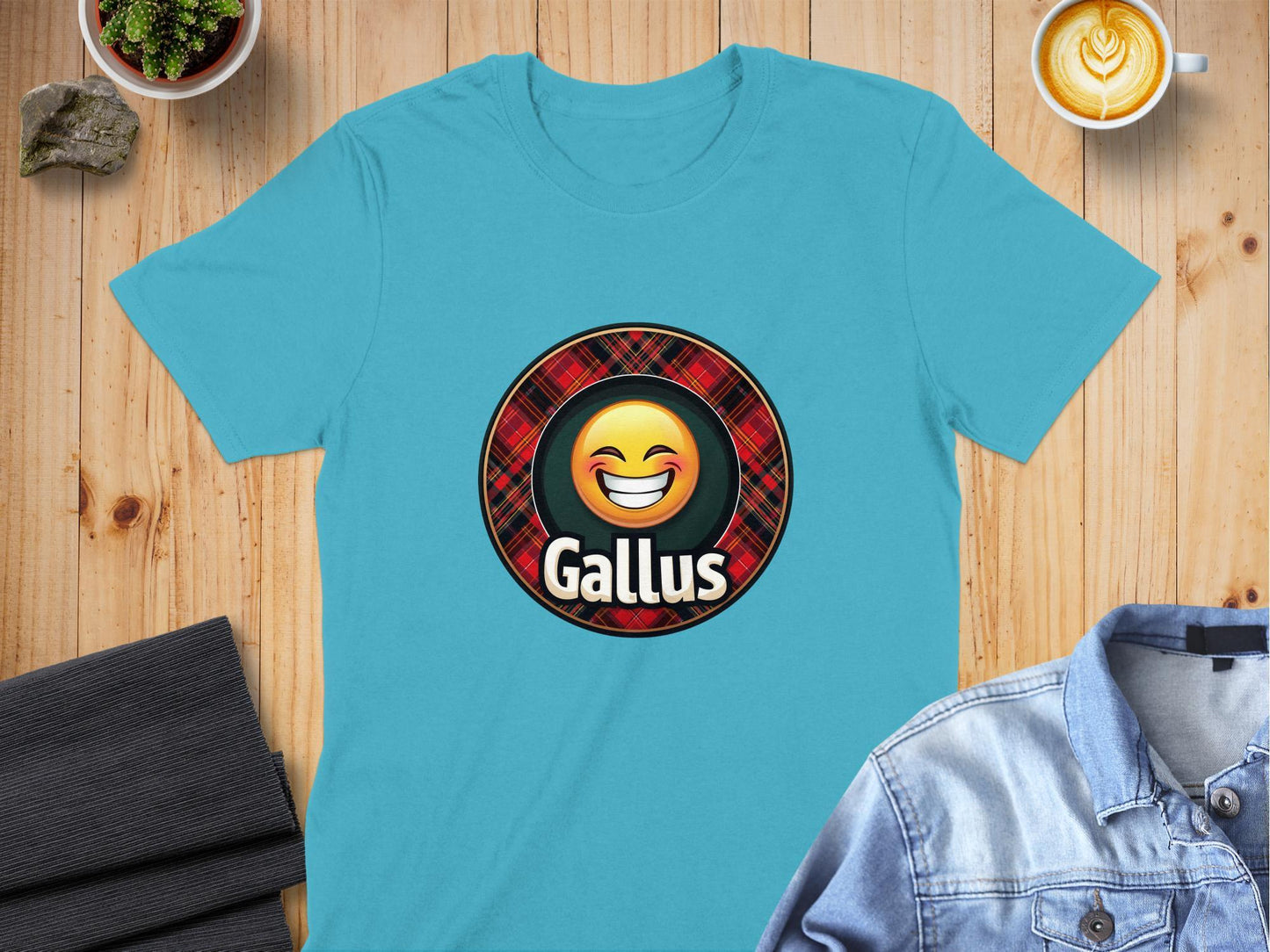 Funny Scottish Emoji Gallus Saying T-Shirts - Celtic Ancestry Gifts