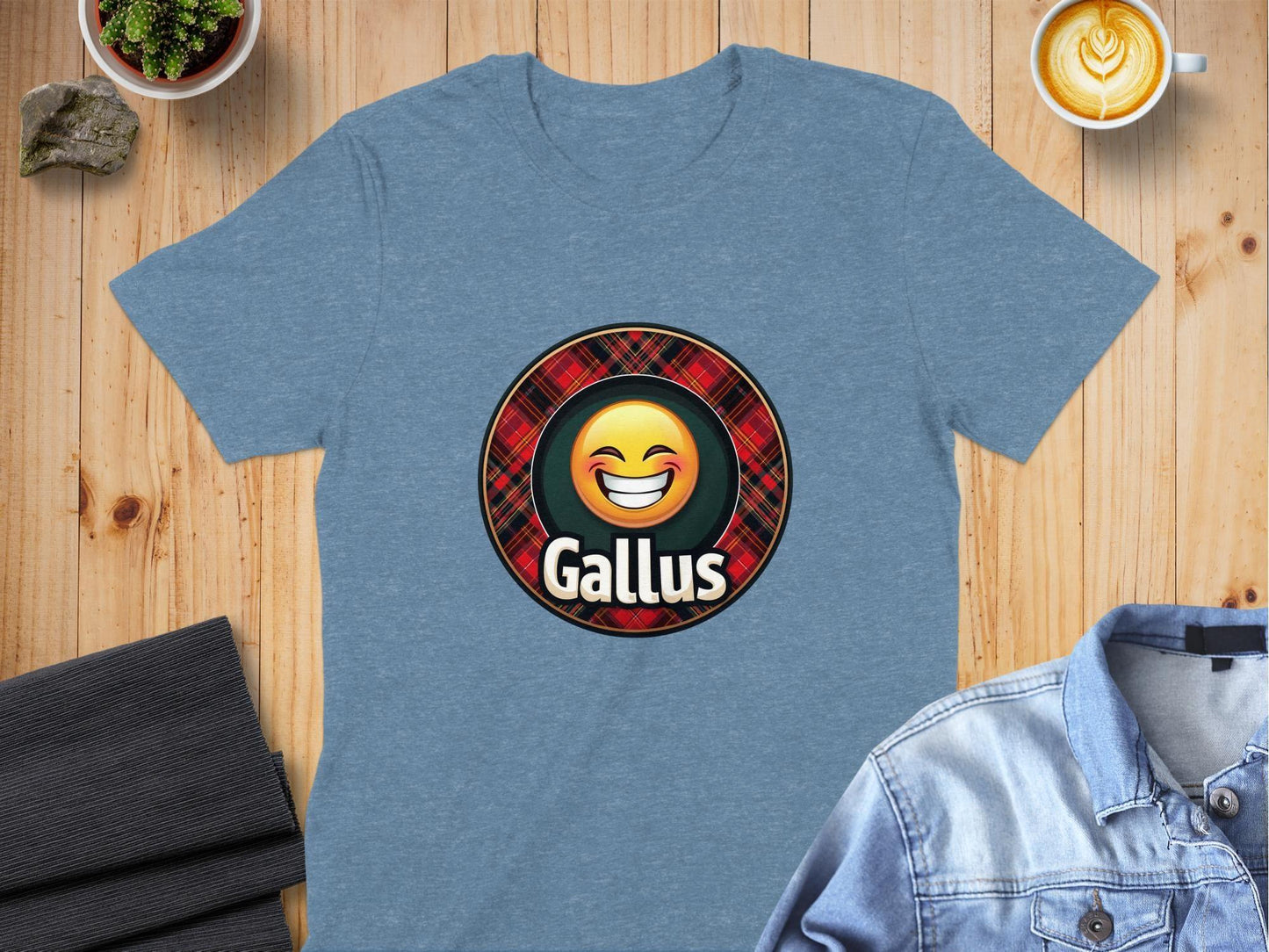 Funny Scottish Emoji Gallus Saying T-Shirts - Celtic Ancestry Gifts