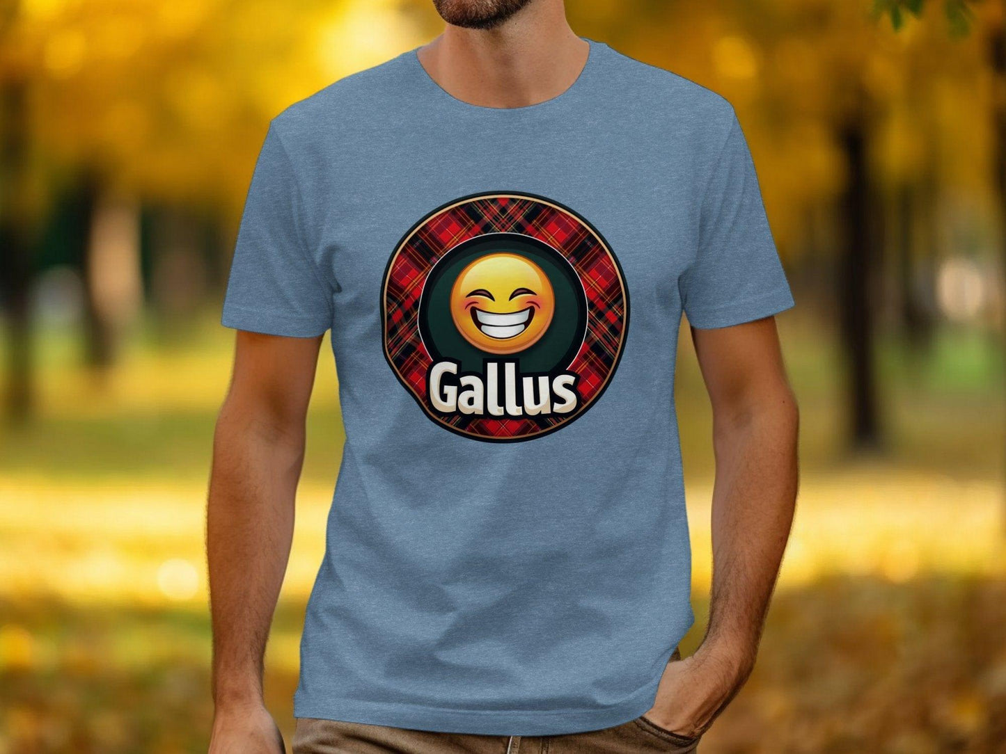 Funny Scottish Emoji Gallus Saying T-Shirts - Celtic Ancestry Gifts