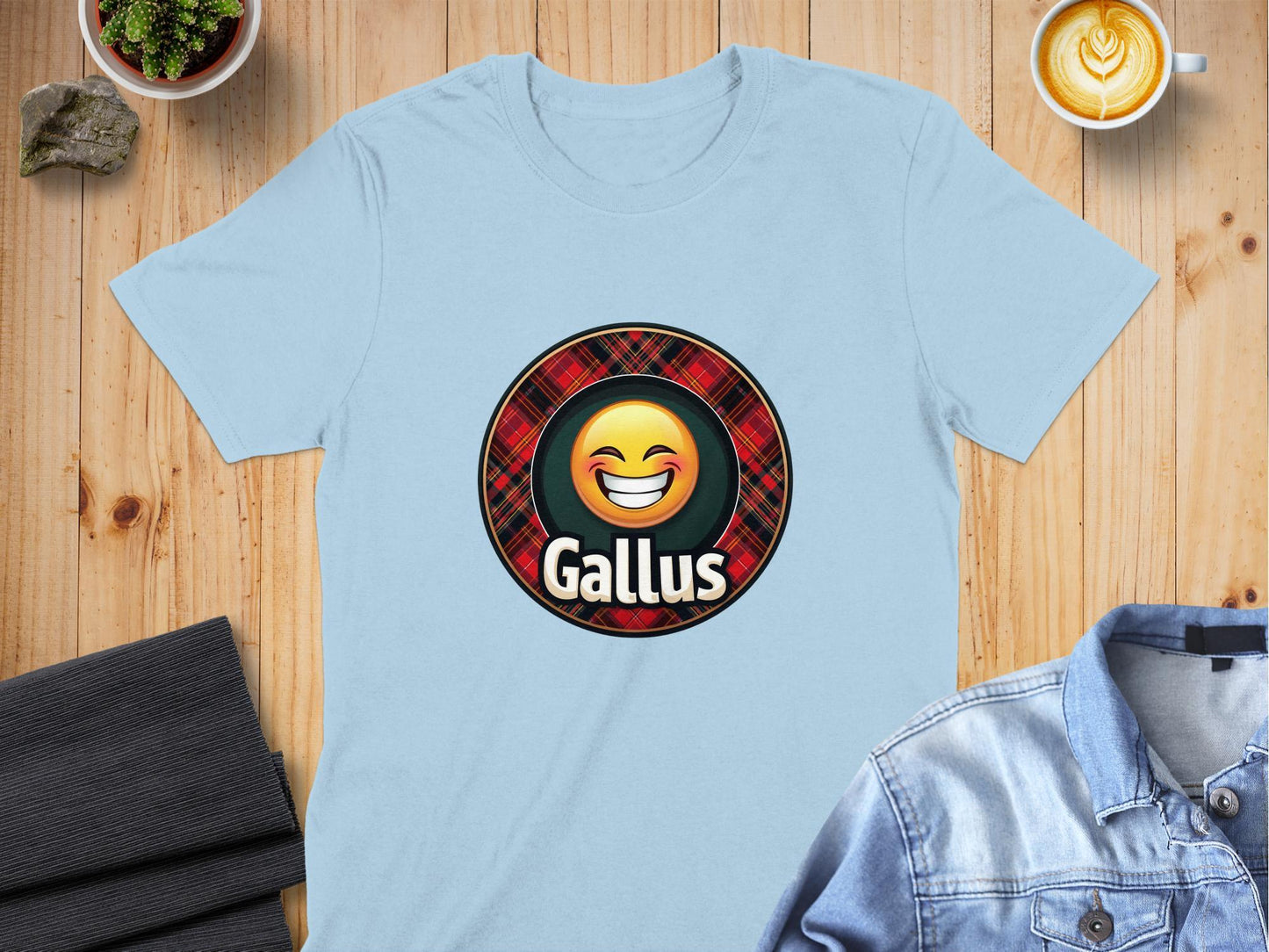 Funny Scottish Emoji Gallus Saying T-Shirts - Celtic Ancestry Gifts