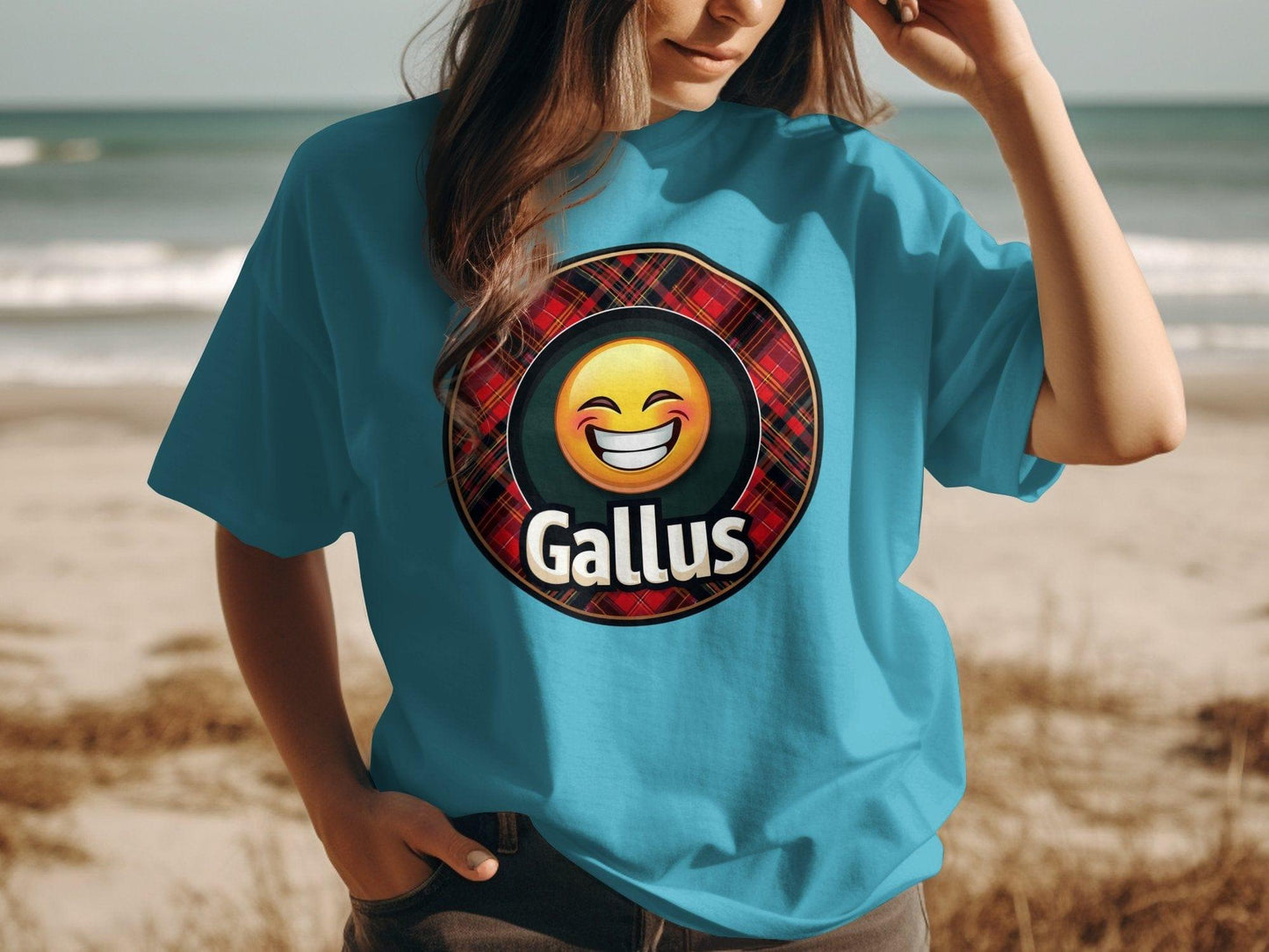 Funny Scottish Emoji Gallus Saying T-Shirts - Celtic Ancestry Gifts