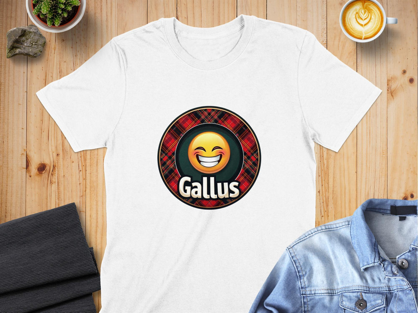 Funny Scottish Emoji Gallus Saying T-Shirts - Celtic Ancestry Gifts