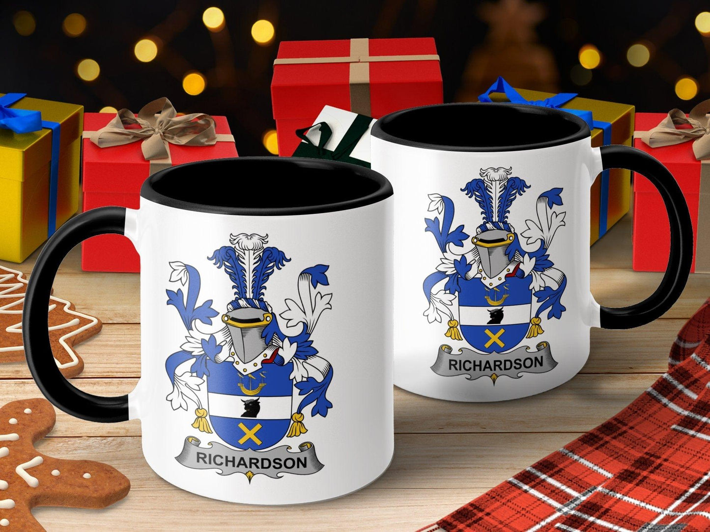 Richardson Family Crest Mug, Custom Family Name Mug, Heraldry Mug, Personalized Coat of Arms Mug, Ancestry Gift - Celtic Ancestry Gifts