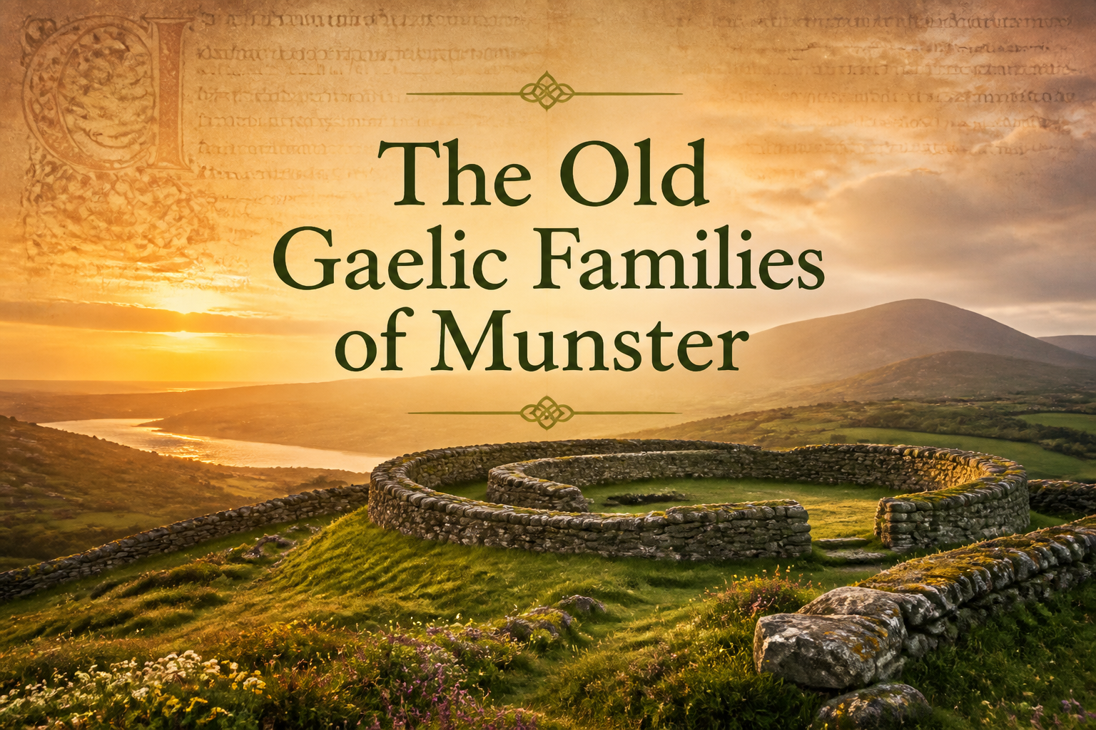 Dramatic Atlantic coastline with wave-swept cliffs and green headlands of west Cork and Kerry, heartland of the great Gaelic dynasties of Munster, Ireland — Celtic Ancestry Gifts