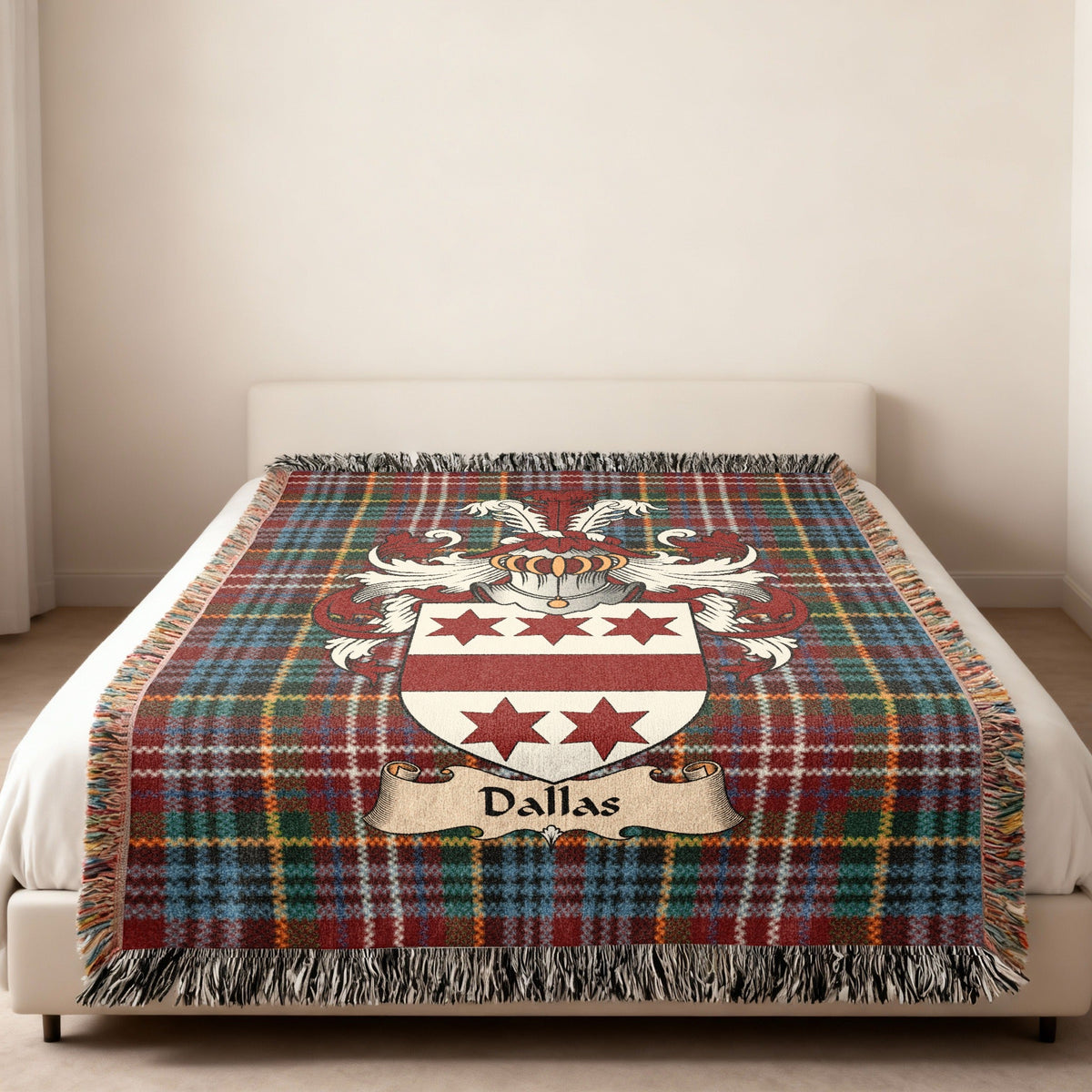Dallas surname heritage design on an exact-name woven blanket