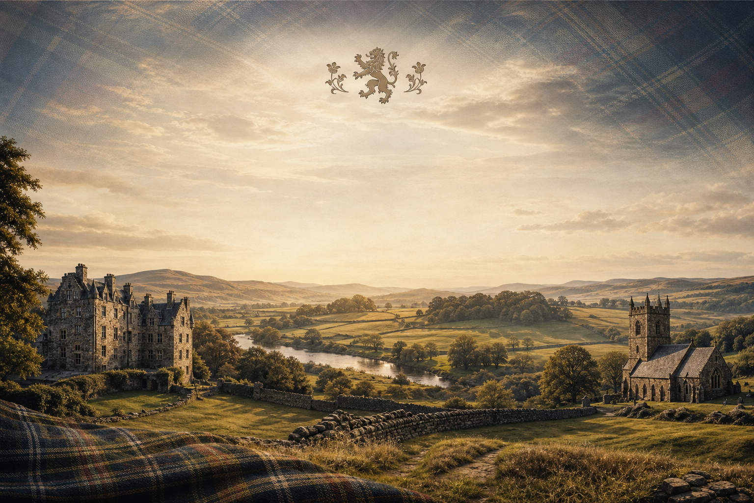 Ayrshire and Galloway Scottish clans represented by coastal castles, rugged hills, Lowland families, and southwest heritage