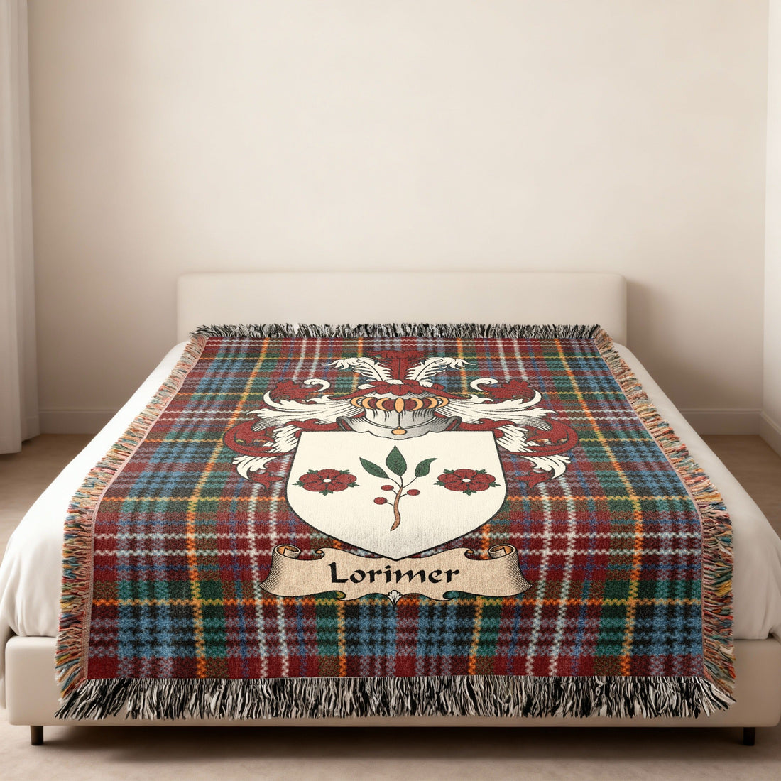 Exact-name Lorimer heritage design displayed on a woven blanket