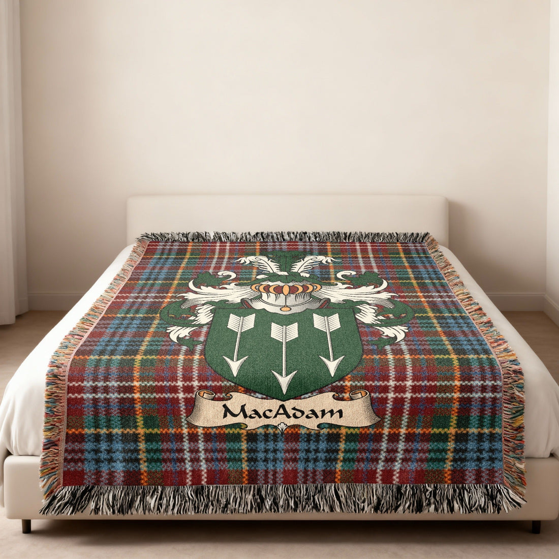 Exact-name MacAdam heritage design displayed on a woven blanket