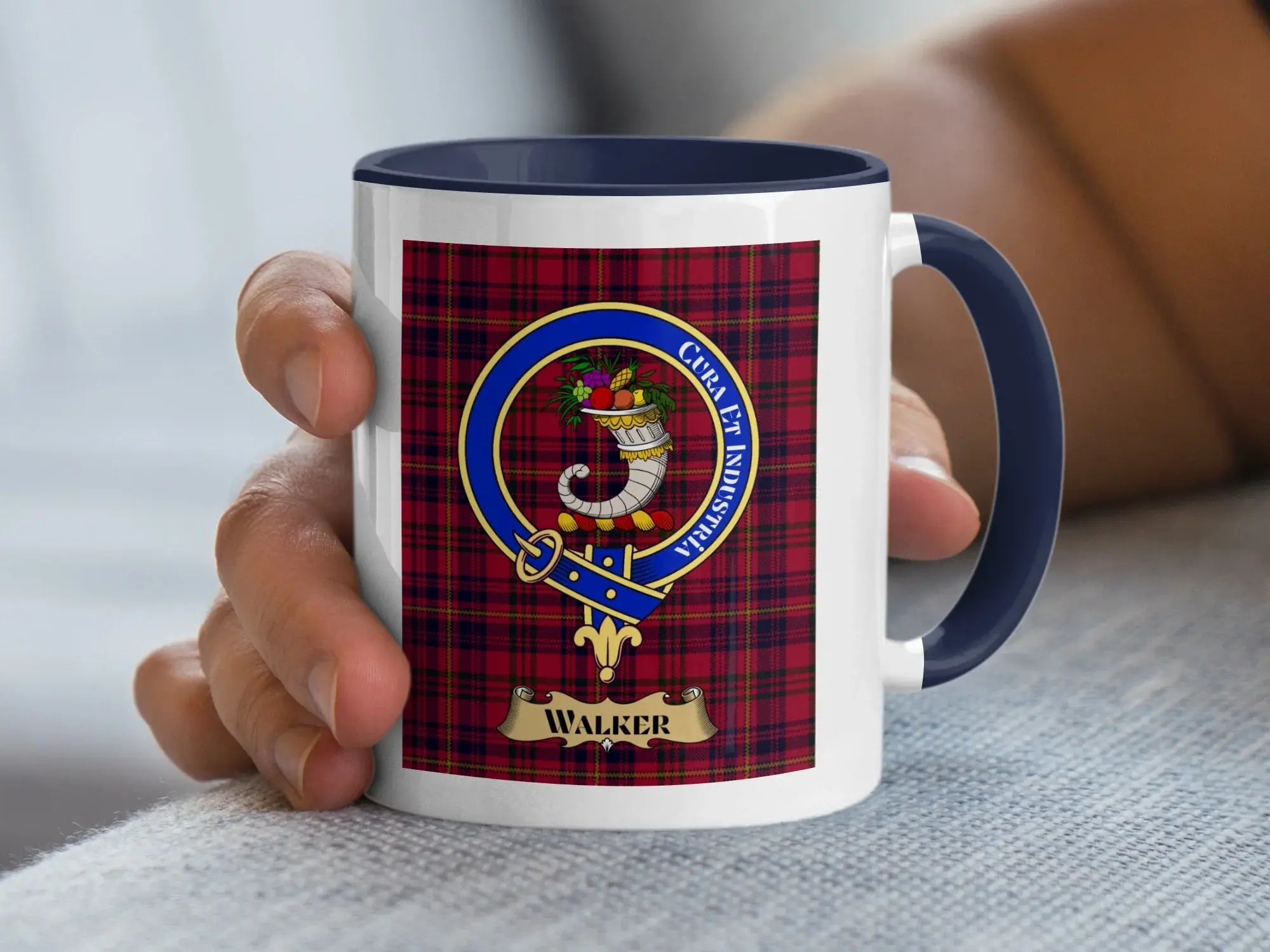 Walker family crest mug, a Scottish heritage gift