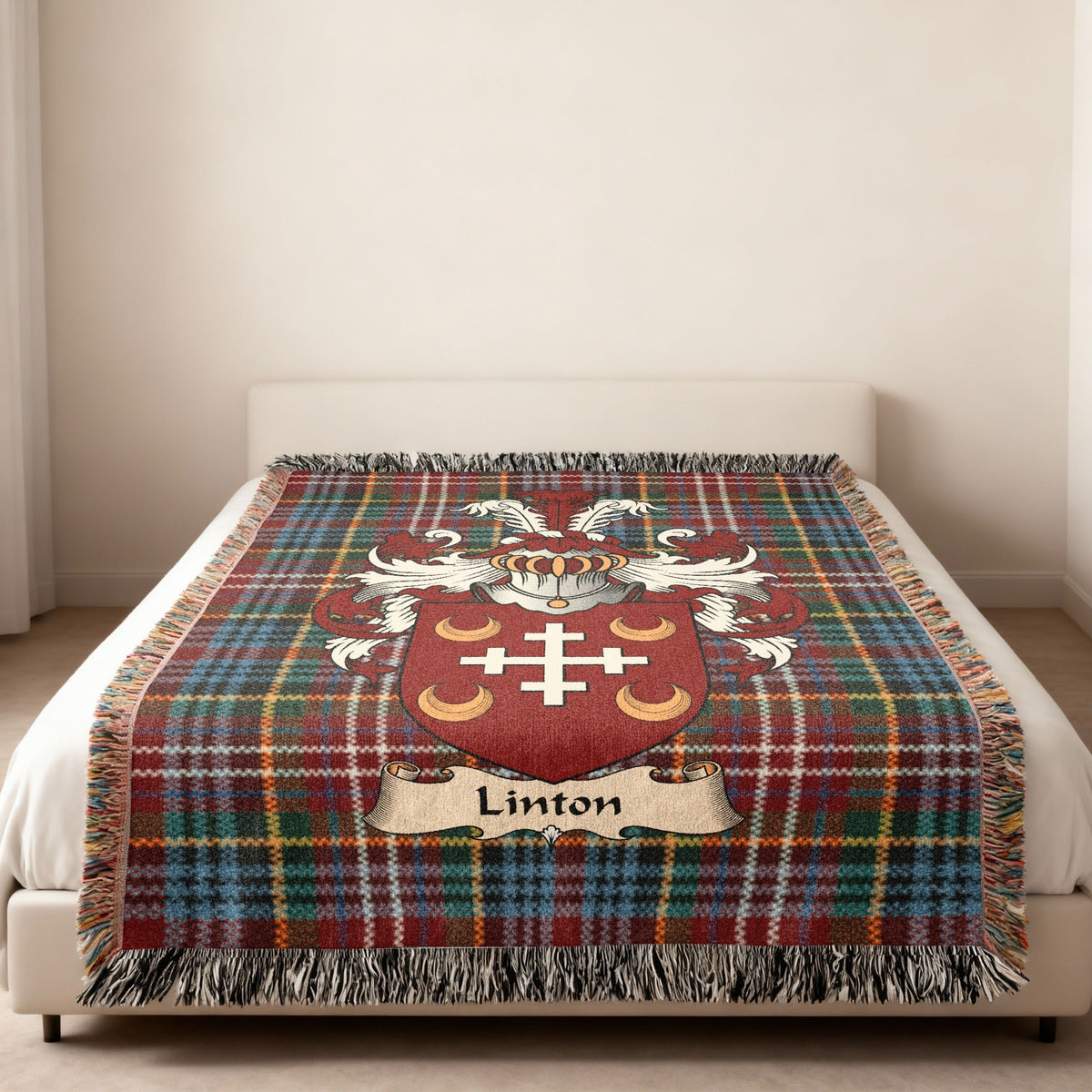 Exact-name Linton heritage design displayed on a woven blanket