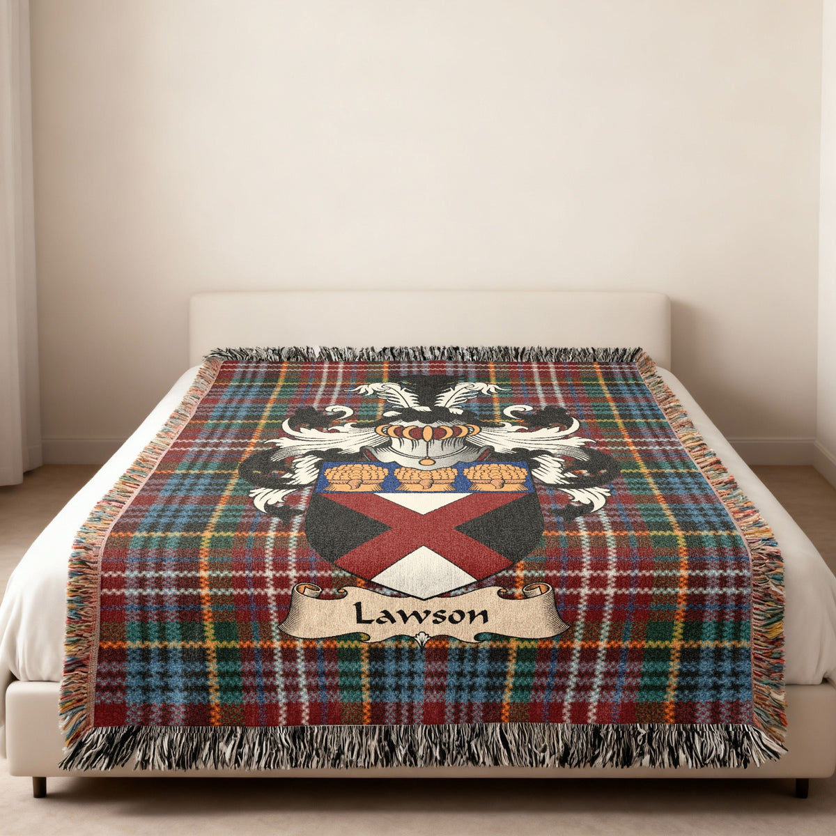 Exact-name Lawson heritage design displayed on a woven blanket