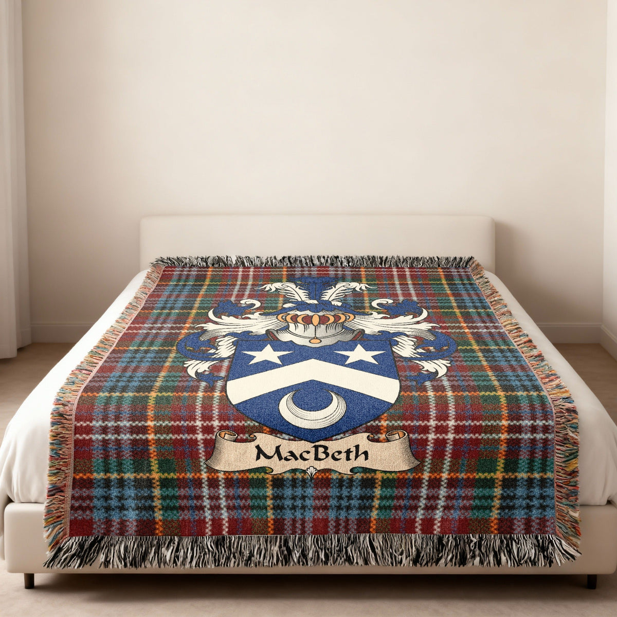 Exact-name MacBeth heritage design displayed on a woven blanket