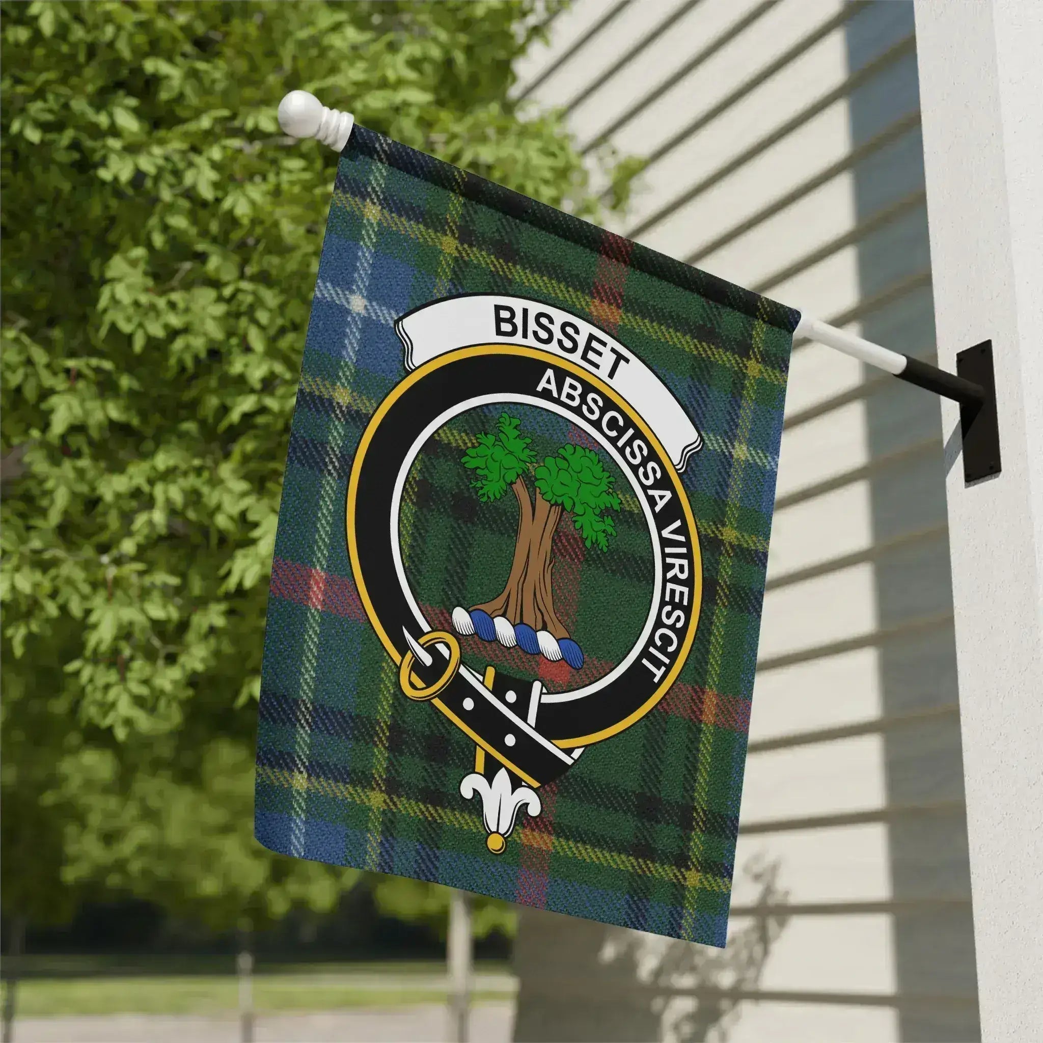Bisset clan Scottish tartan garden flag