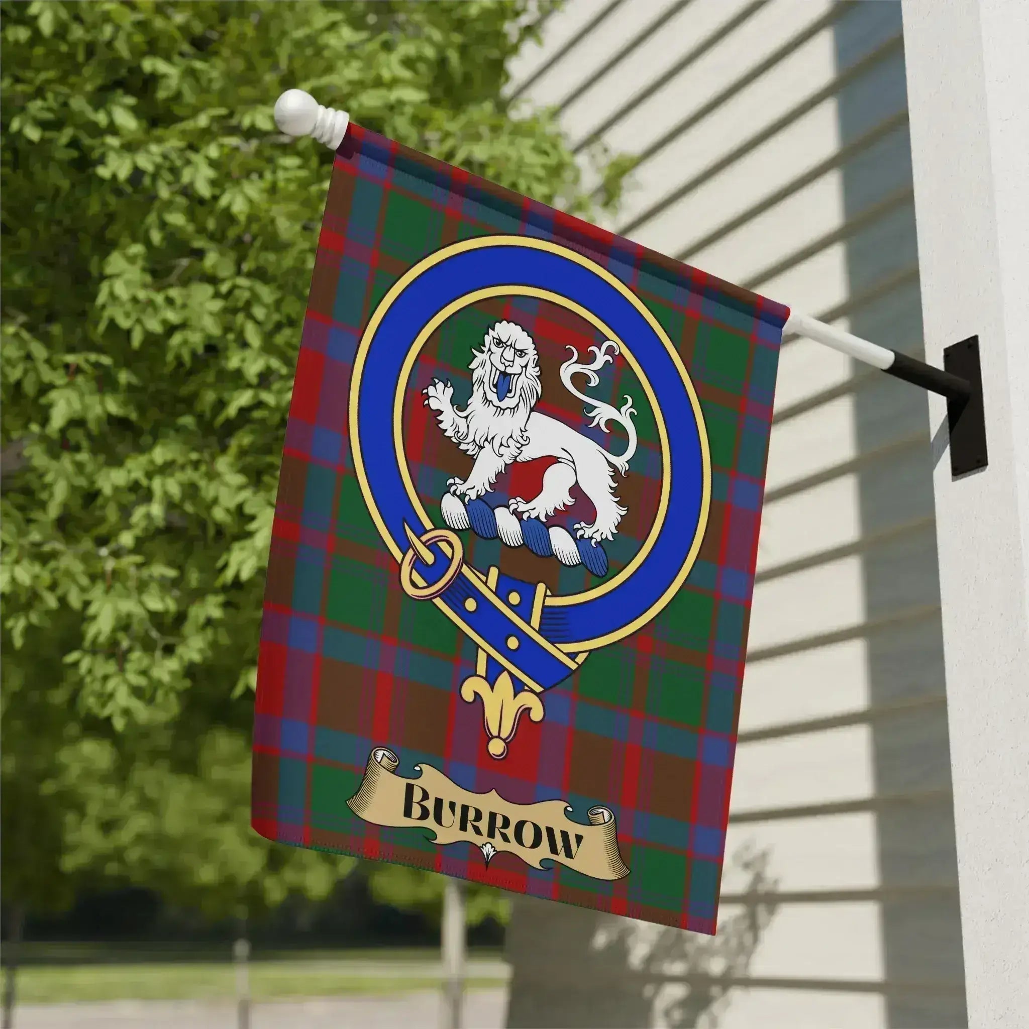 Burrow family name garden flag, an English heritage keepsake gift