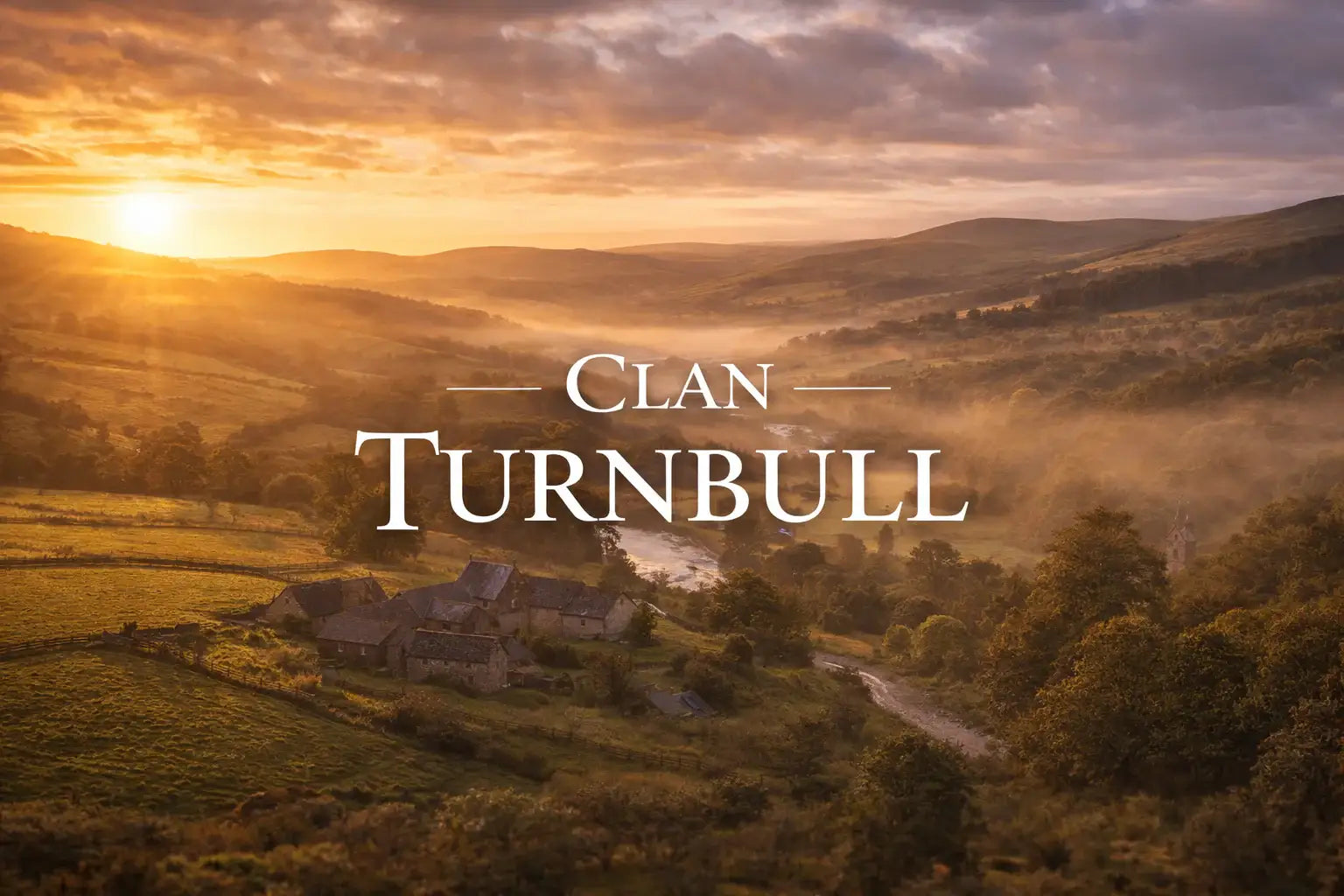 Scottish Borders landscape near Bedrule — the heartland of Clan Turnbull, a Border clan of Roxburghshire whose motto Audax et Fidelis declared boldness and faithfulness across centuries of frontier life.