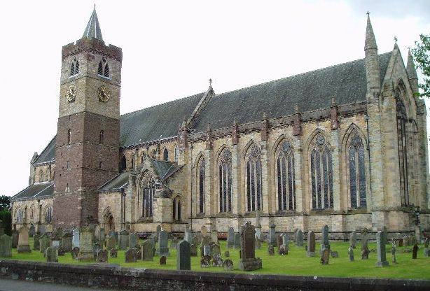 Dunblane Cathedral and the surrounding Perthshire landscape near Sheriffmuir, where the 1715 Jacobite rising's central battle was fought inconclusively between the Earl of Mar's Highland army and the Duke of Argyll's government force