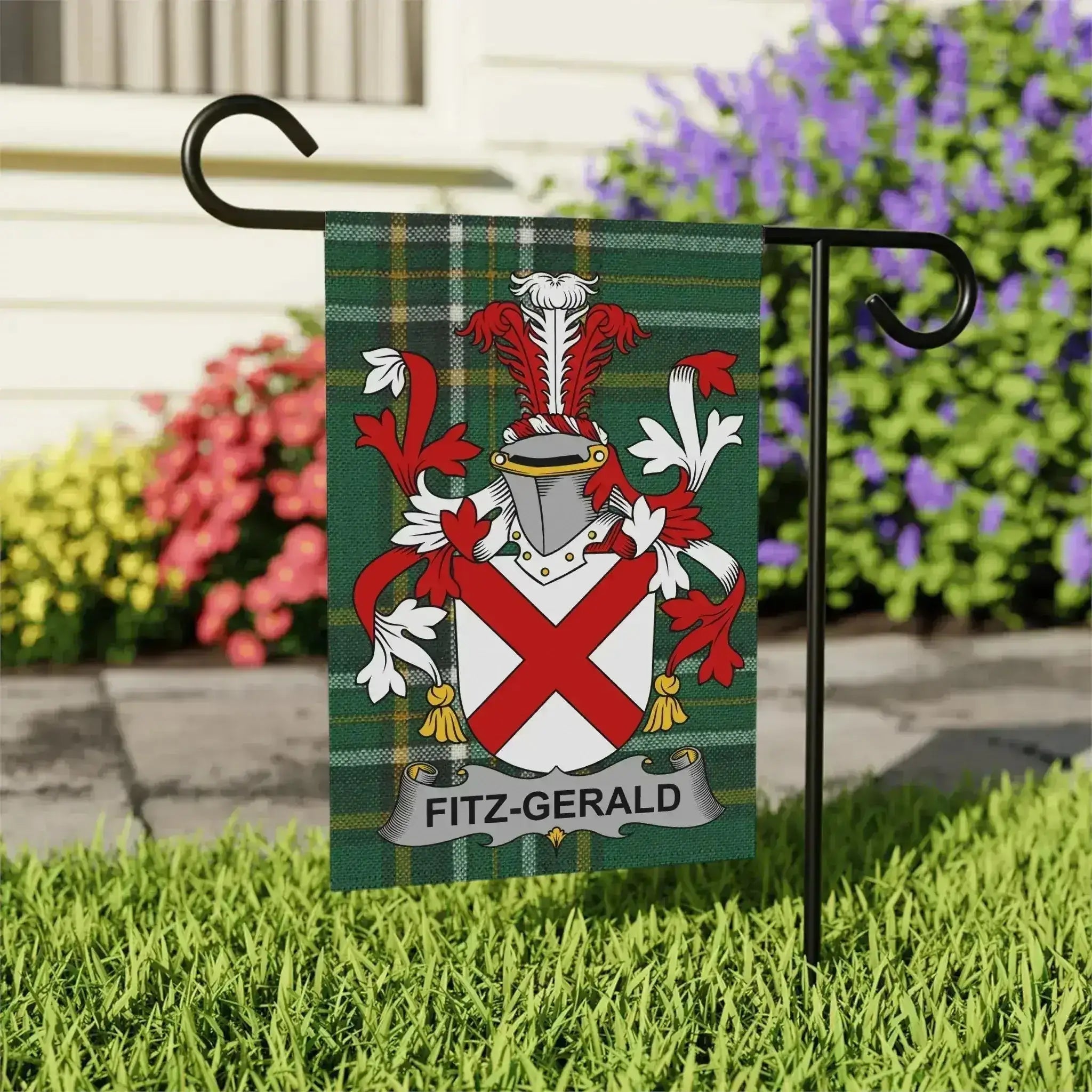 Fitzgerald Irish heritage garden flag — celebrating the history, origins, and Mac Gearailt heritage of the Geraldine earls of Kildare and Desmond