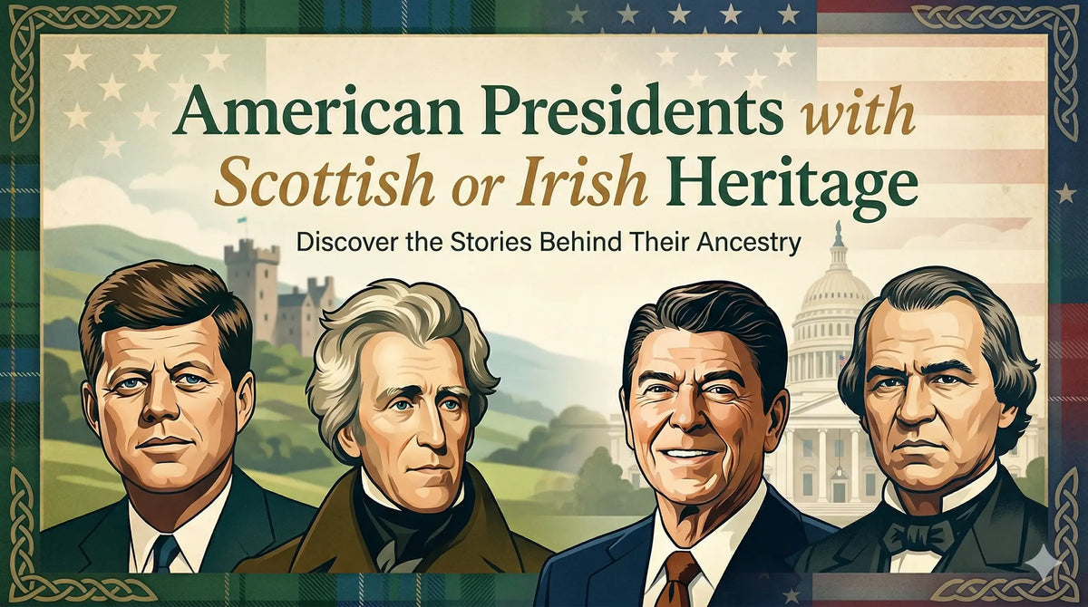 An illustrated blog banner for a Shopify post titled 'American Presidents