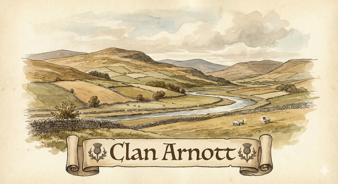 Clan Arnott heritage illustration representing Arnott family history rooted in Perthshire Scotland
