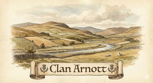 Clan Arnott heritage illustration representing Arnott family history rooted in Perthshire Scotland