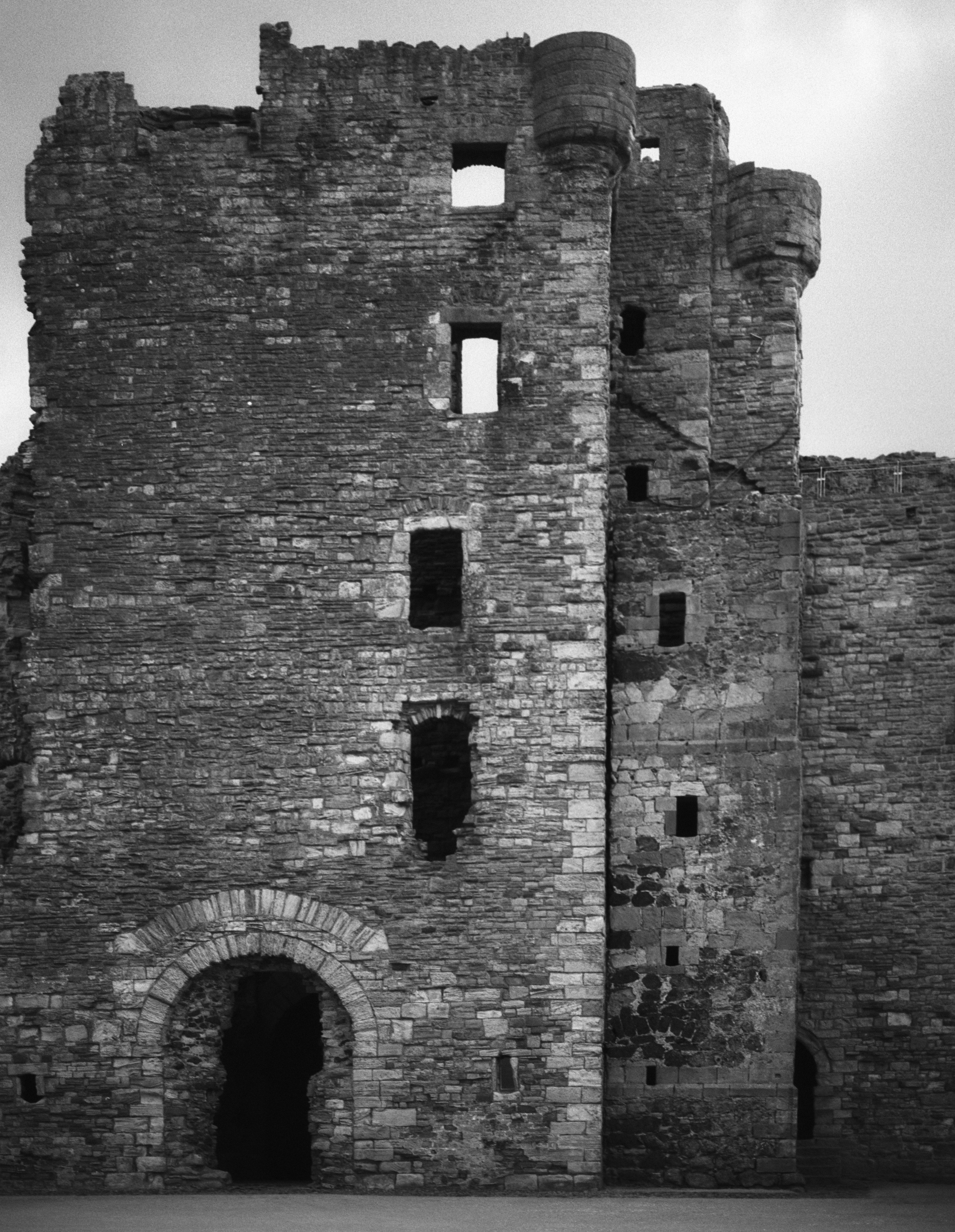 Ruins of Tantallon Castle on the East Lothian cliffside overlooking the Firth of Forth, the great Red Douglas sea fortress and principal stronghold of Scotland's most powerful medieval clan