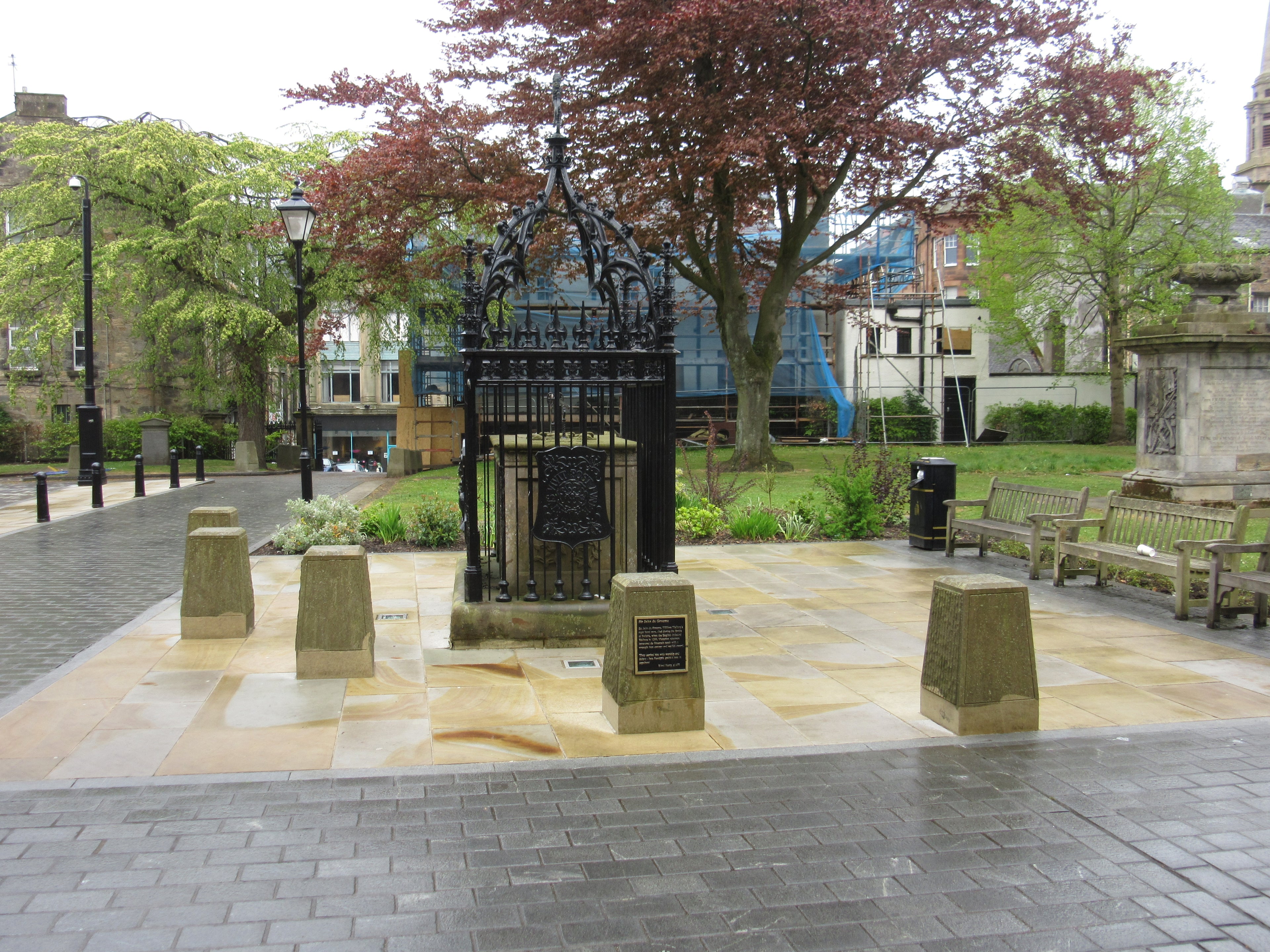 The tomb of Sir John de Graeme in Falkirk Old Parish Church, commemorating Wallace's closest commander who was killed when Edward I's longbowmen broke the Scottish schiltrons at the Battle of Falkirk on 22 July 1298