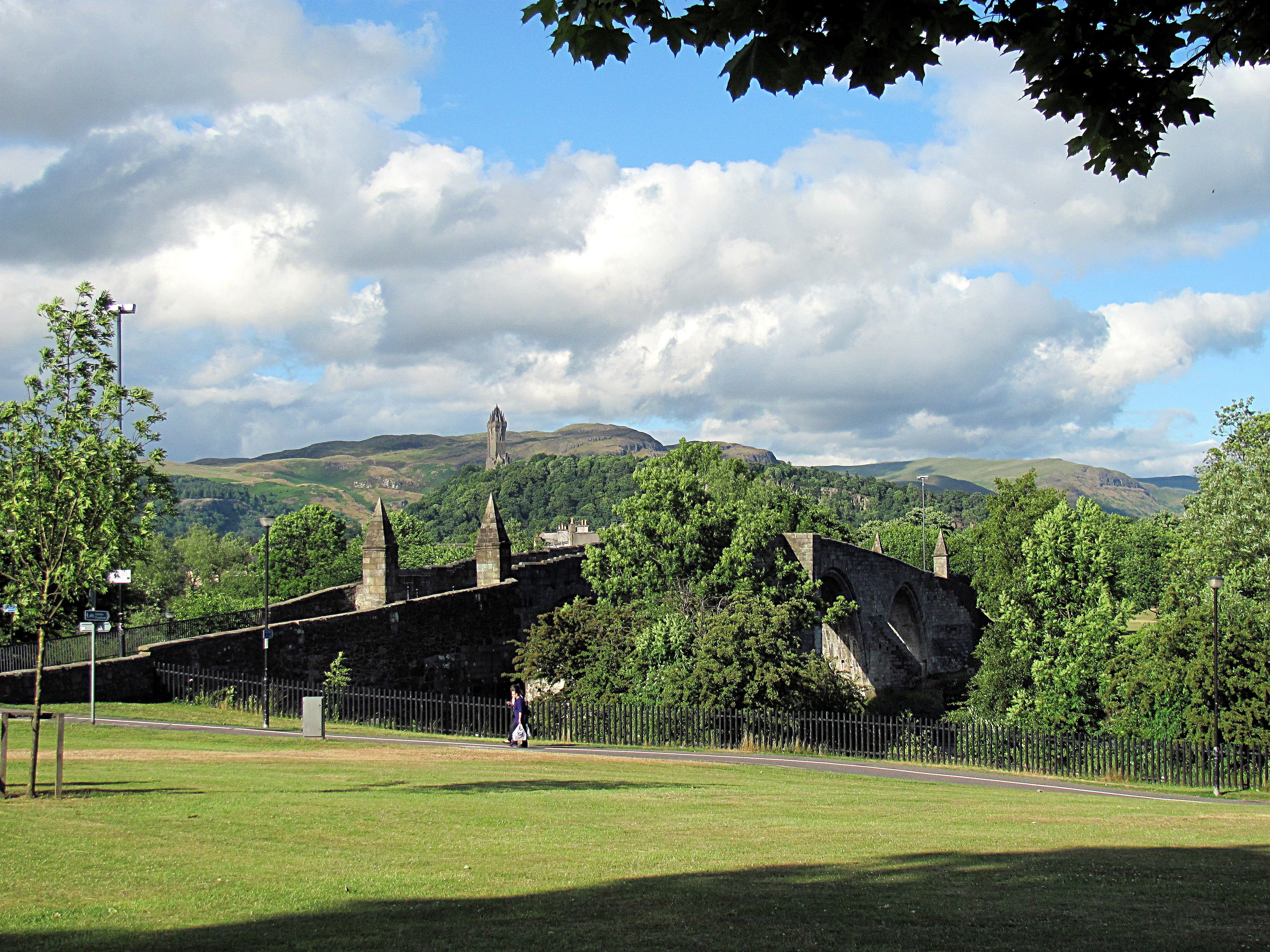 Stirling Bridge over the River Forth with the Wallace Monument on the Abbey Craig rising behind it, site of William Wallace's legendary victory over the English army on 11 September 1297