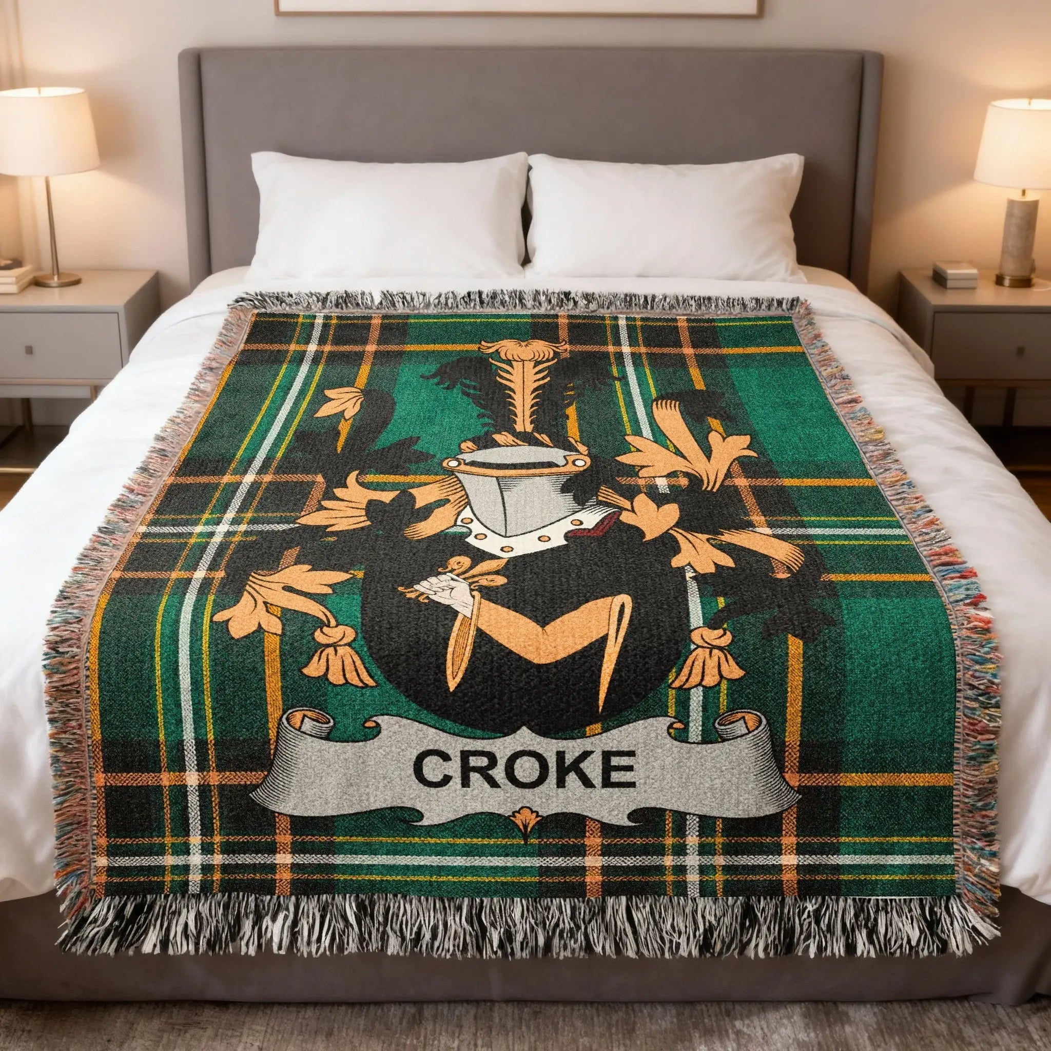 Croke Irish heritage woven blanket — celebrating the Norman origins and Tipperary heritage of the Croke family