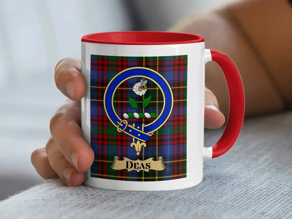 Clan deas Scottish crest and tartan with motto