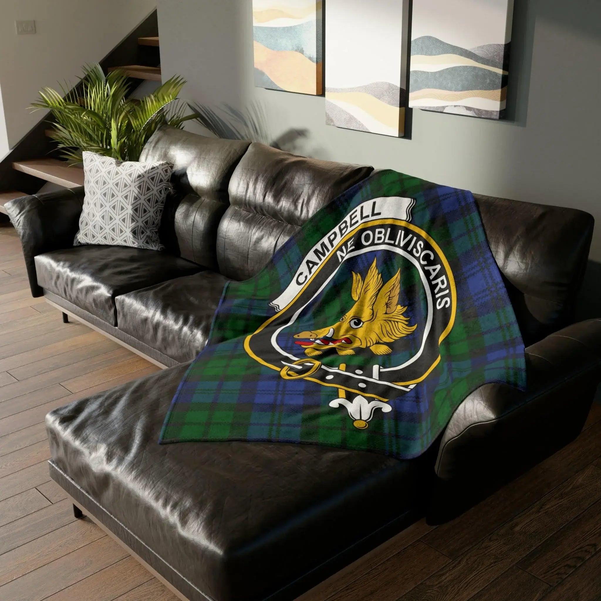 Woven Scottish clan tartan blanket in the family colours as a Tartan Day heritage gift idea for April 6