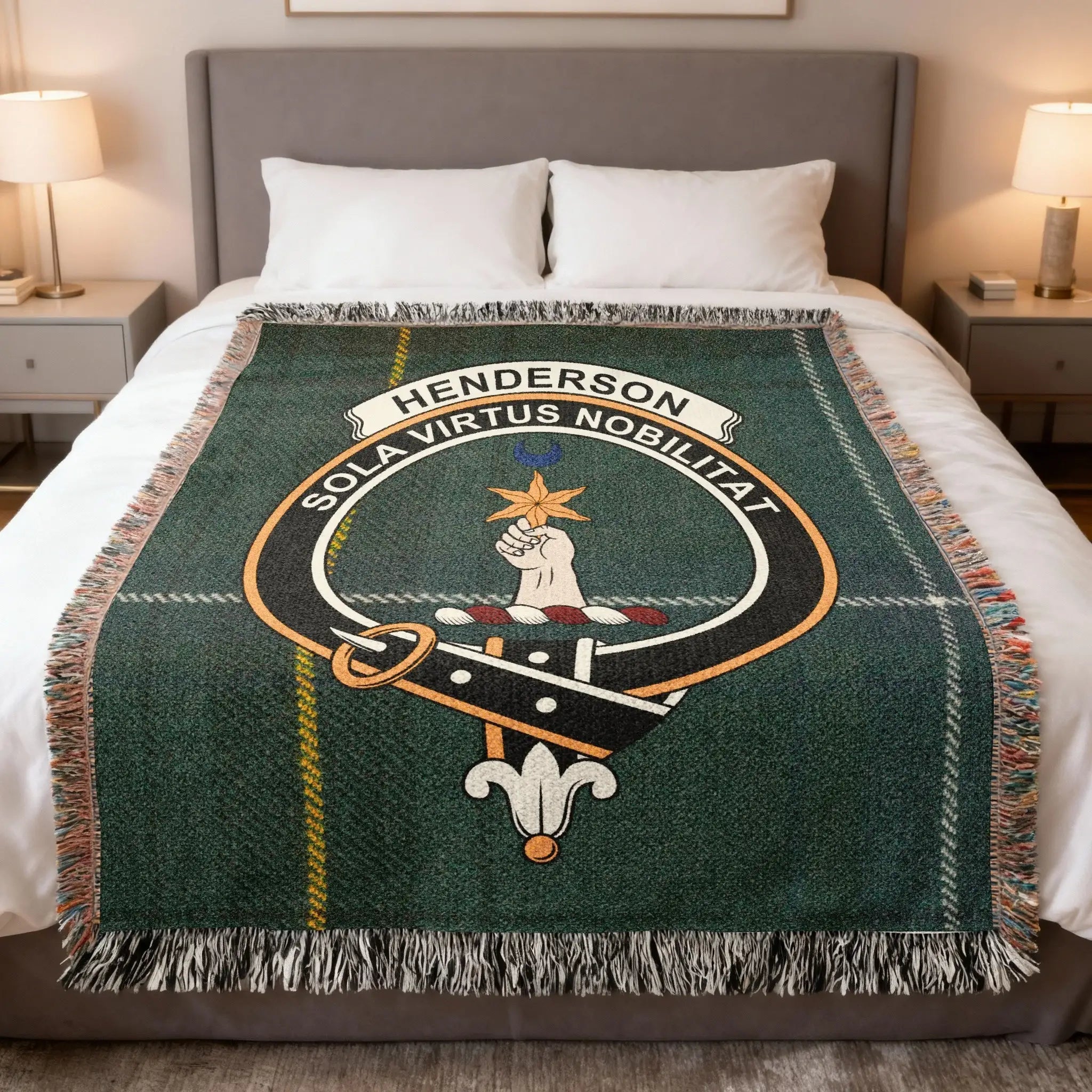 Henderson Clan Scottish Tartan Woven Heritage Blanket