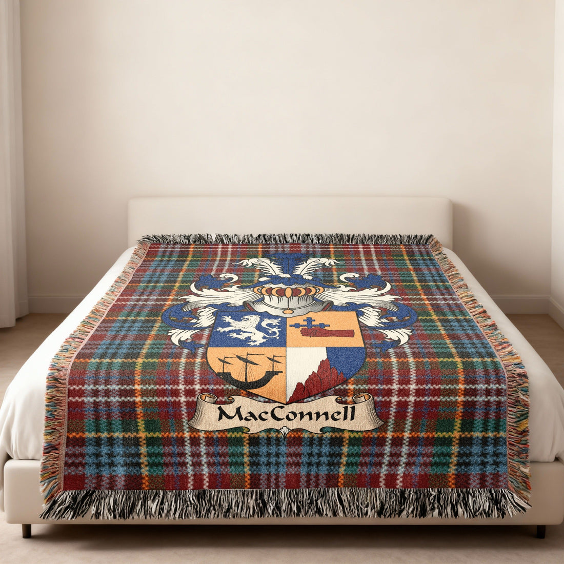 Exact-name MacConnell heritage design displayed on a woven blanket