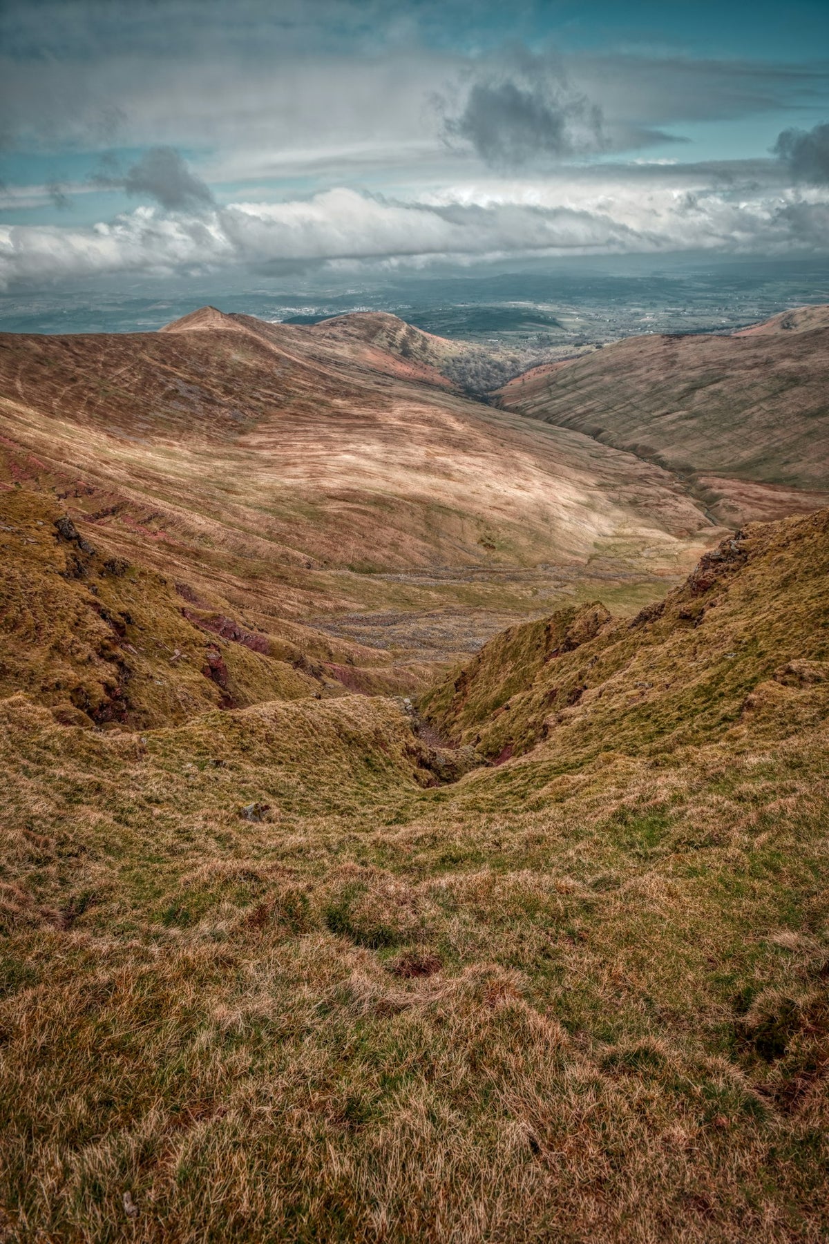 Pen y Fan and the rolling green valley of Brecon Beacons National Park Wales – the landscape of Welsh Nonconformist heritage and chapel culture