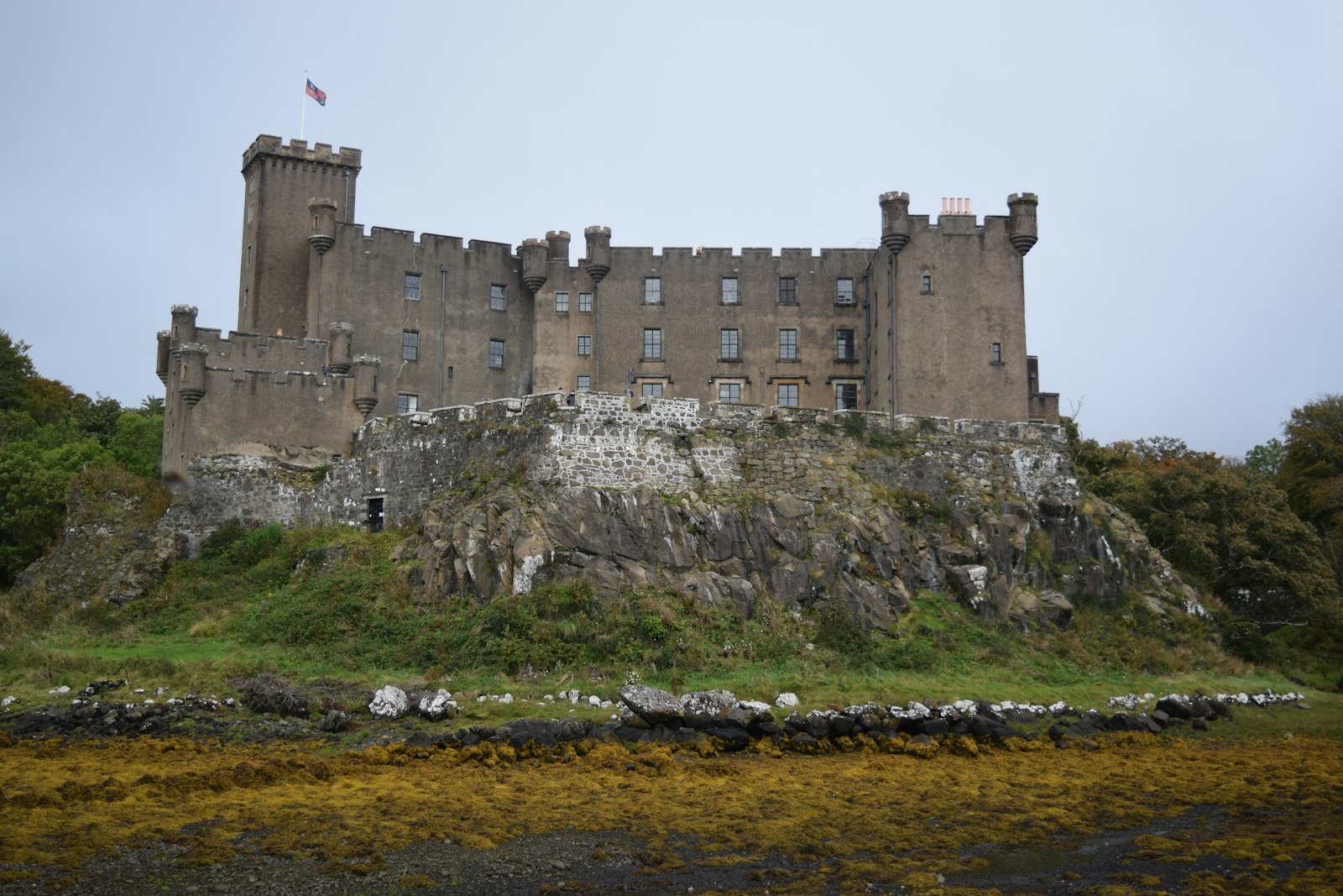 Dunvegan Castle on the Isle of Skye above Loch Dunvegan — seat of the MacLeod chiefs and the longest continuously inhabited castle in Scotland