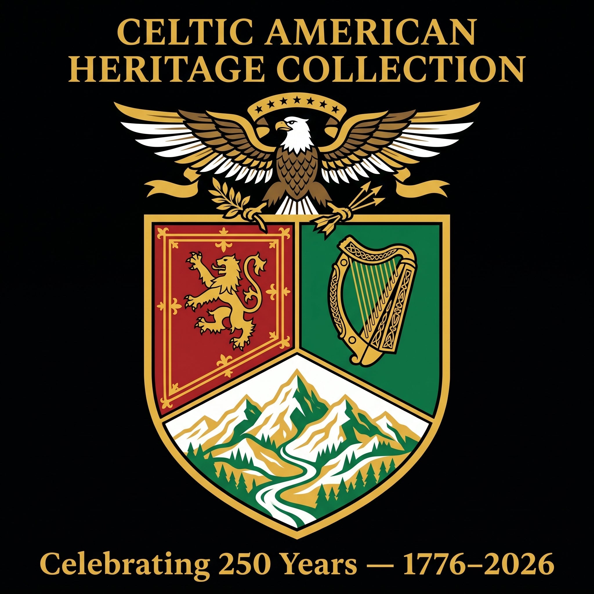 Celtic American Heritage Collection — Scottish, Irish and Scots-Irish heritage gifts celebrating America's 250th anniversary 1776–2026