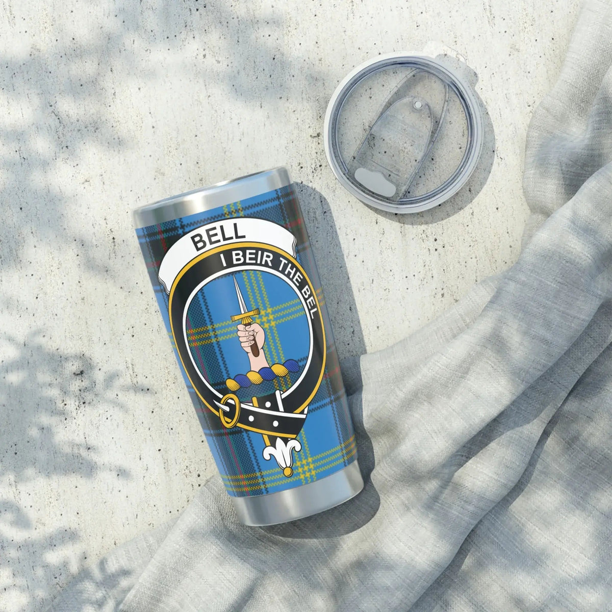 Scottish clan crest 20oz tumbler, travel keepsake, gift idea